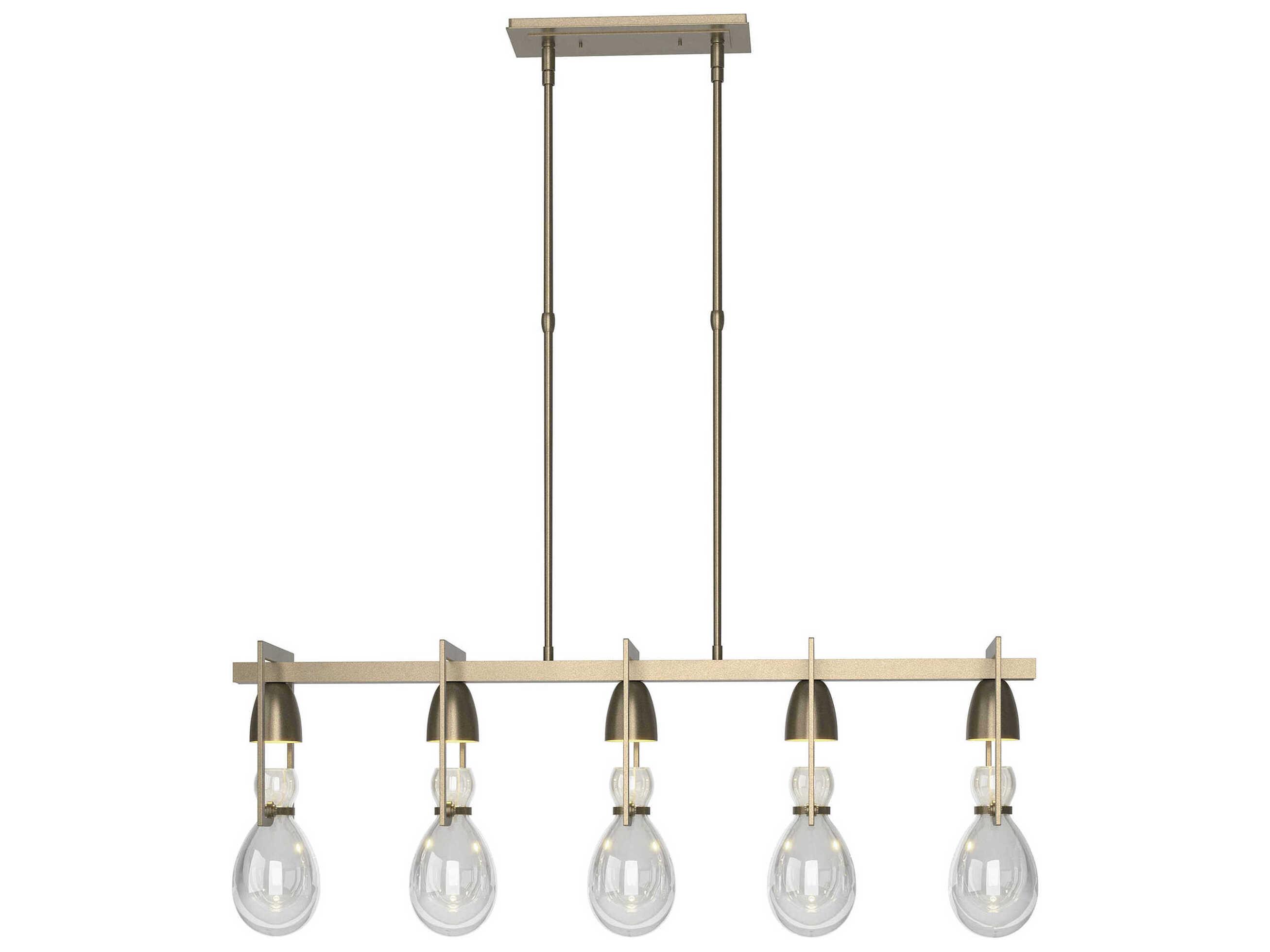 Hubbardton Forge Apothecary 5-Light Clear Glass Linear Island Pendant