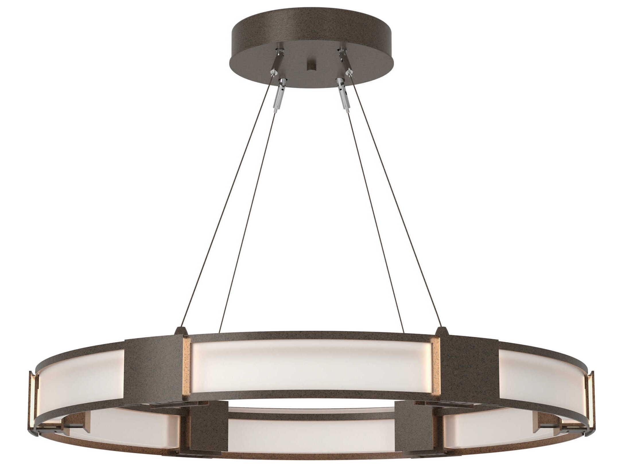 Hubbardton Forge Aura 6-Light Silver Glass Round Pendant