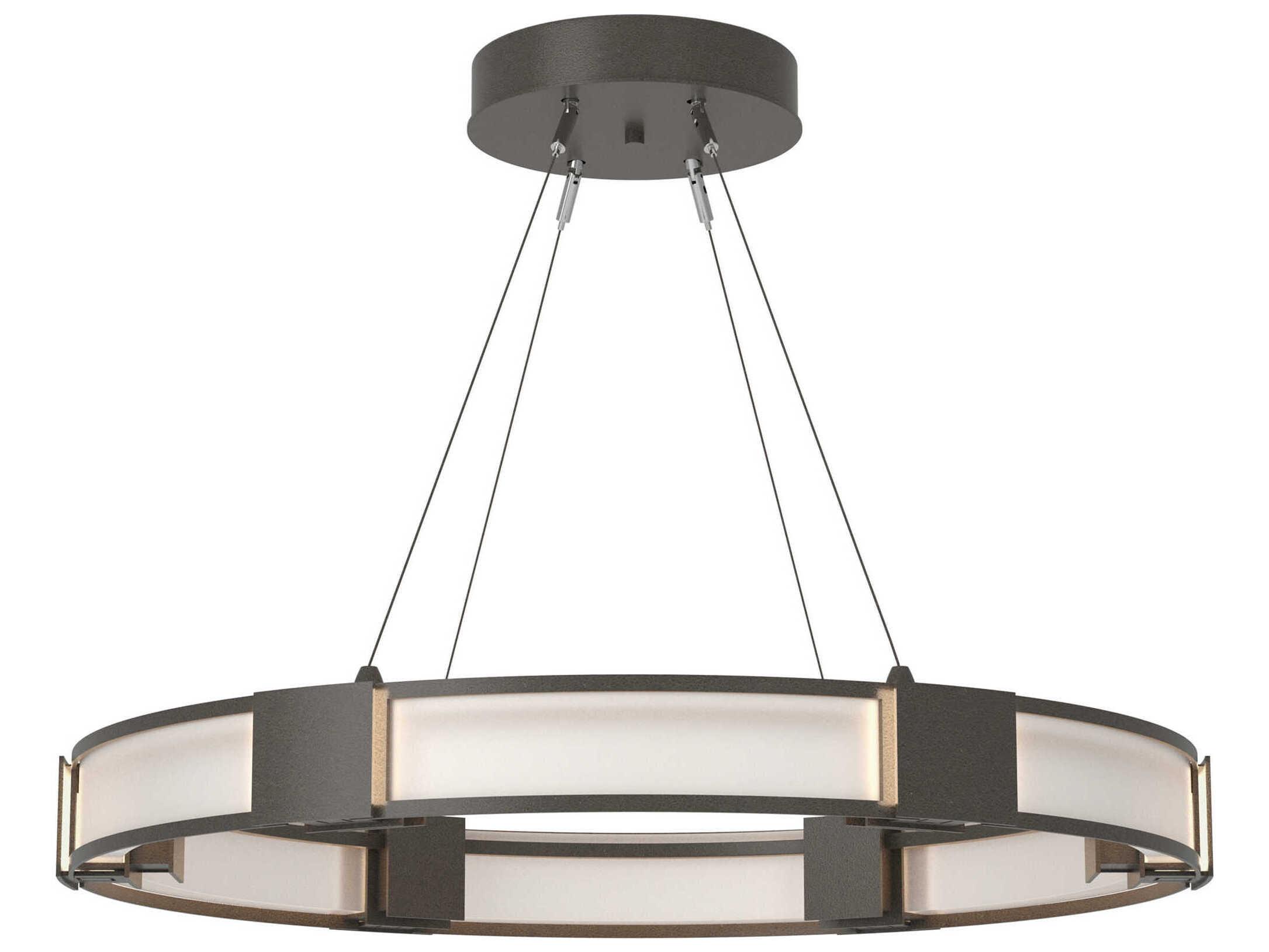 Hubbardton Forge Aura 6-Light Silver Glass Round Pendant