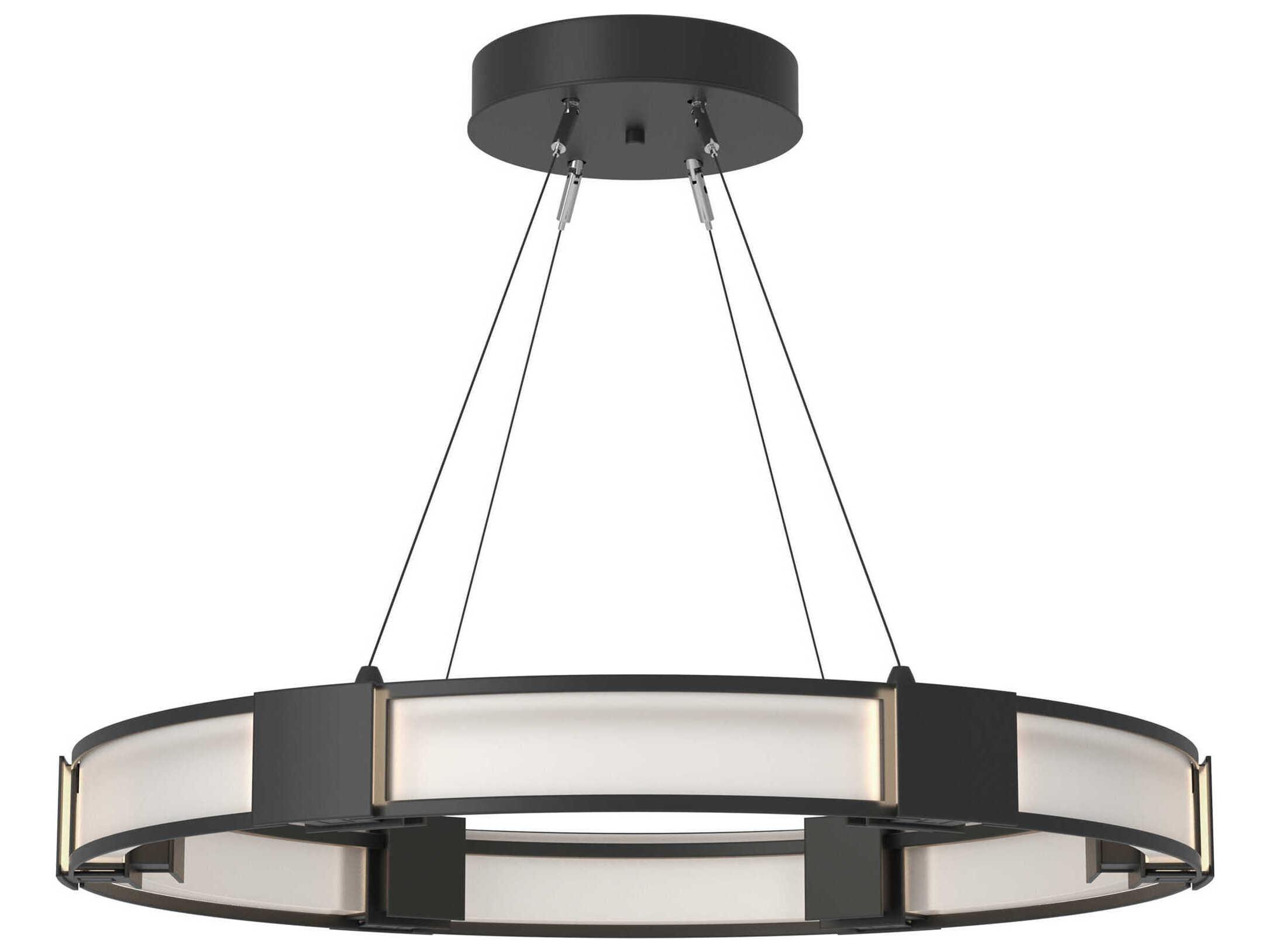 Hubbardton Forge Aura 6-Light Silver Glass Round Pendant