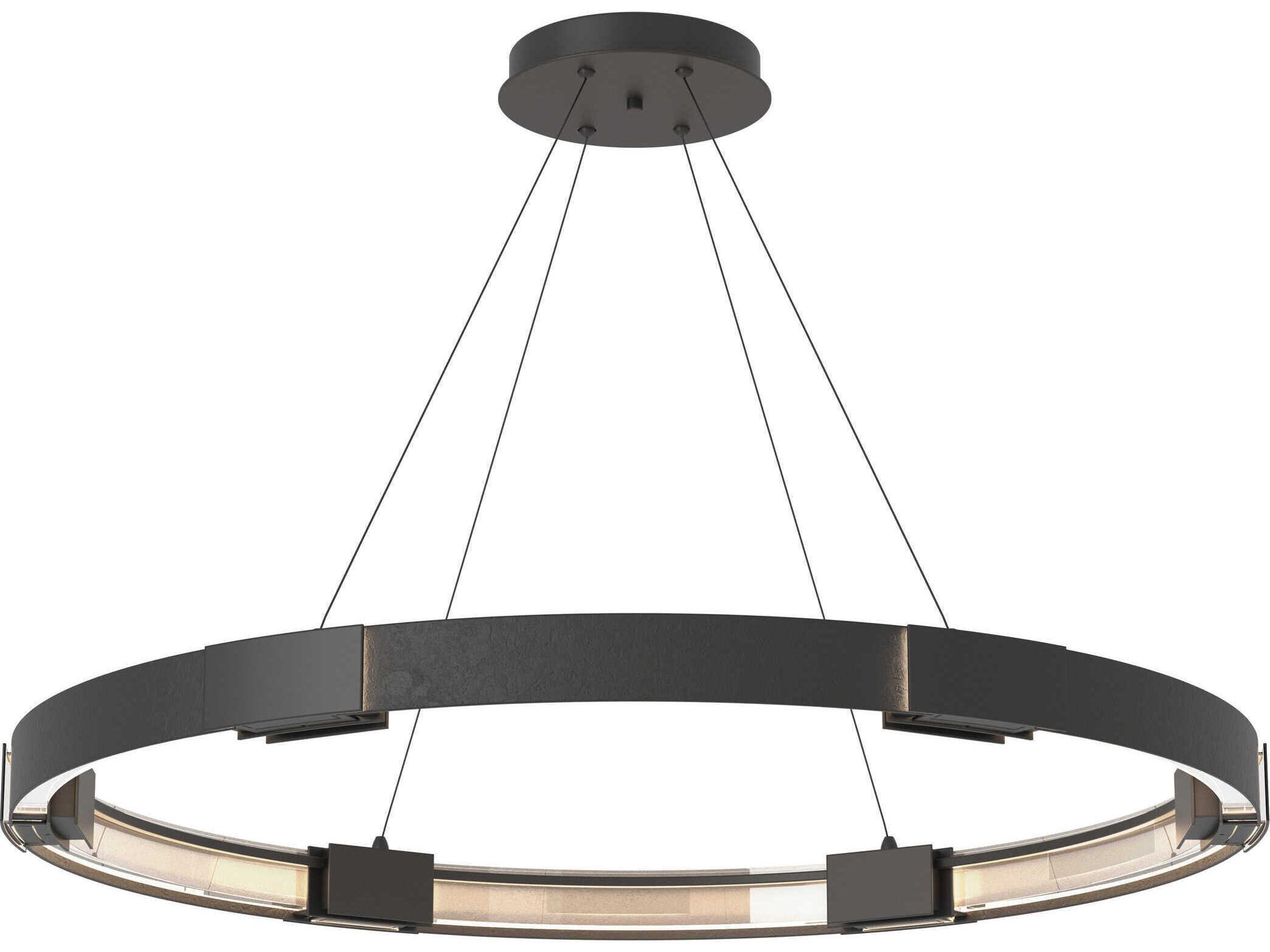 Hubbardton Forge Aura 12-Light Bronze Glass LED Round Pendant