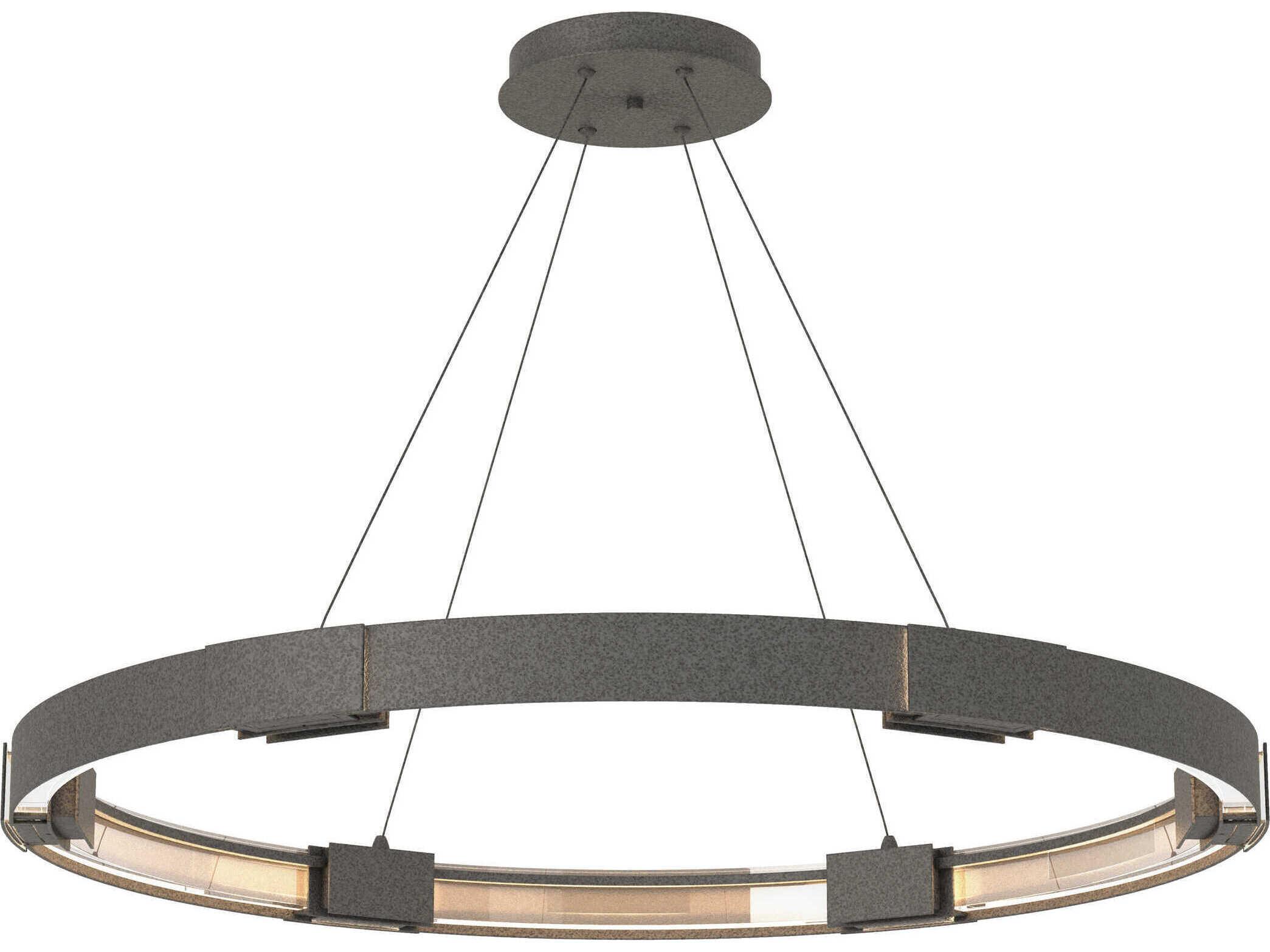 Hubbardton Forge Aura 12-Light Bronze Glass LED Round Pendant