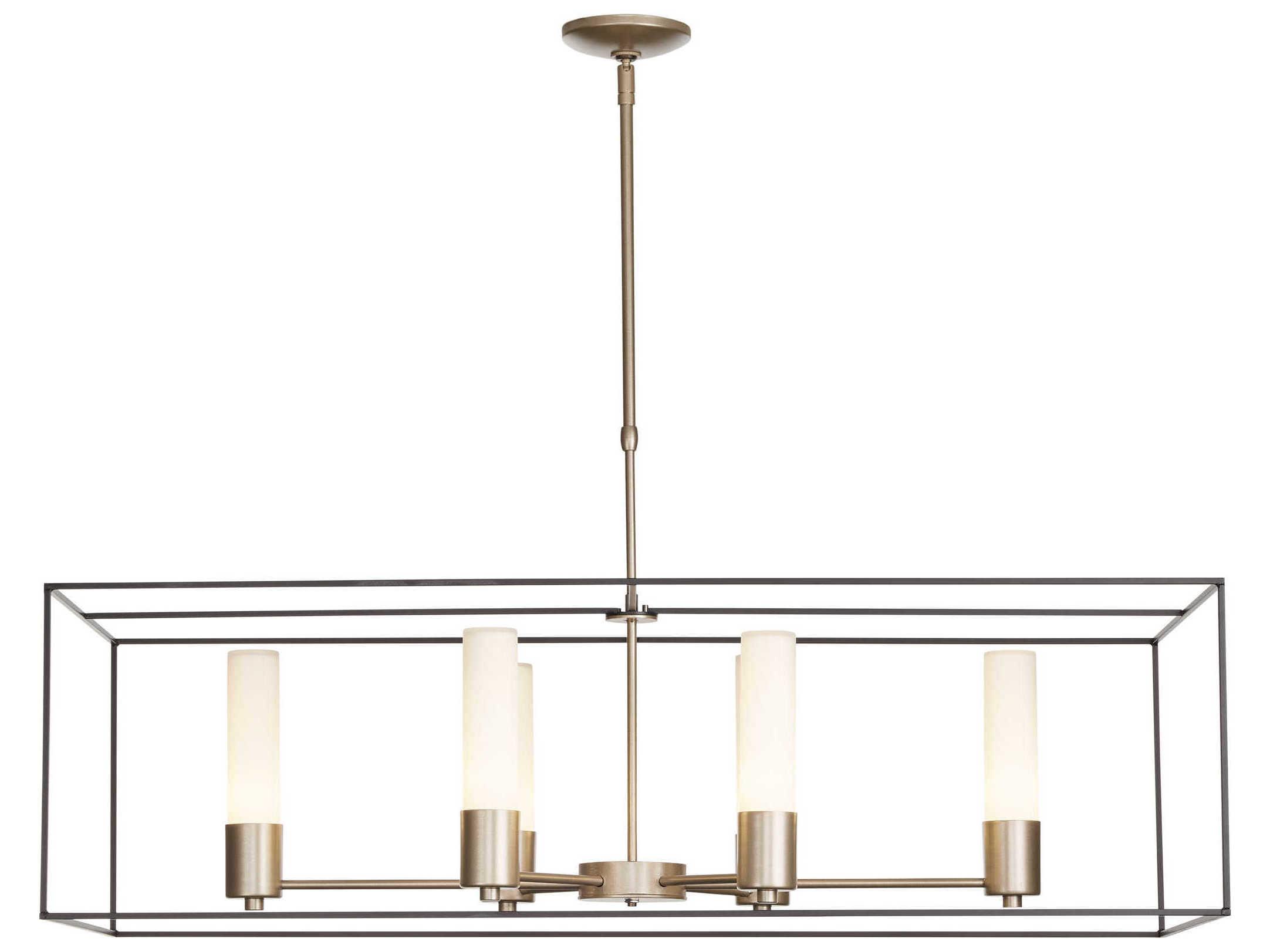 Hubbardton Forge Portico 6-Light Glass Cylinder Linear Island Pendant