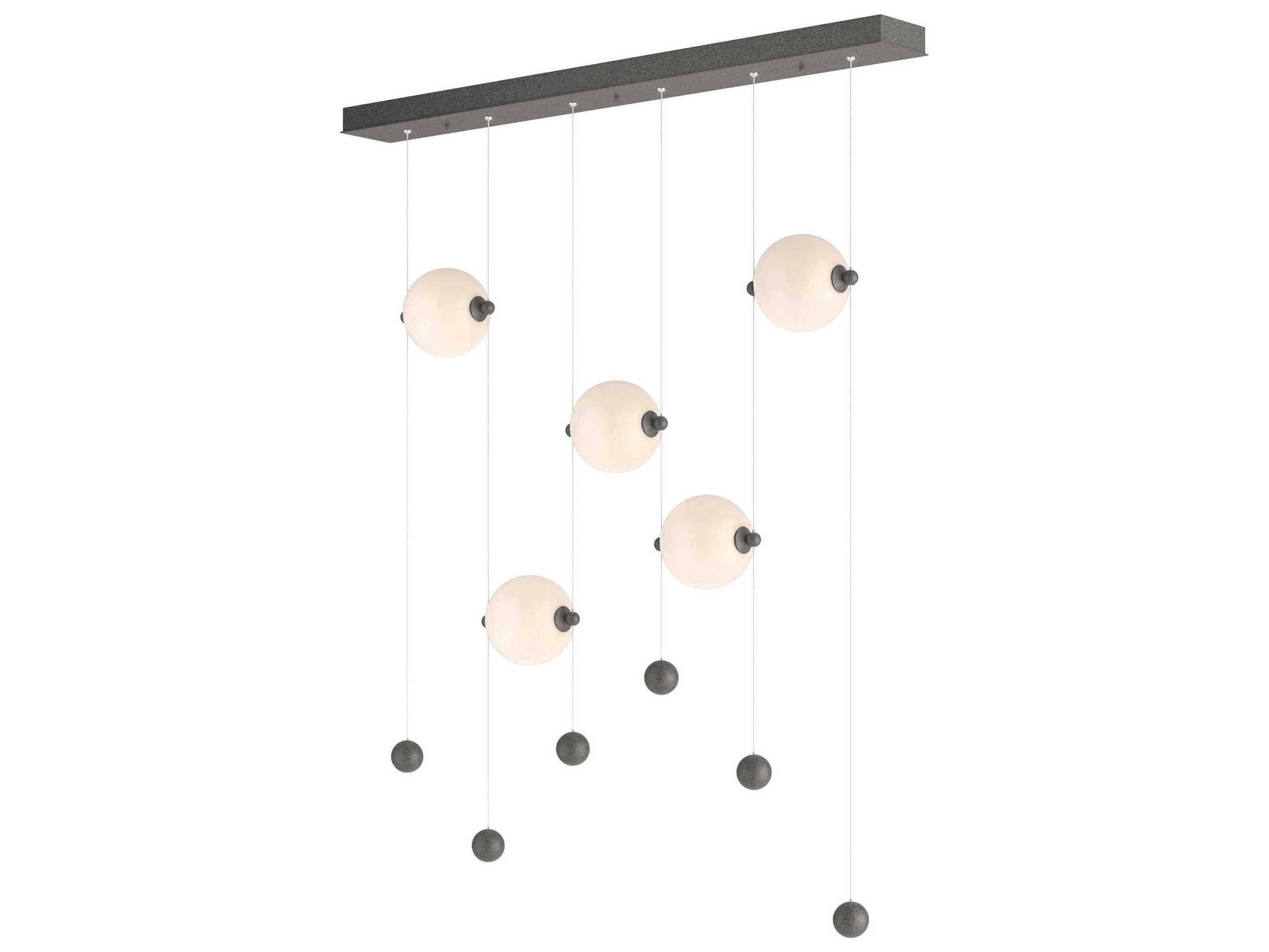 Hubbardton Forge Abacus 5-Light Glass LED Globe Linear Island Pendant