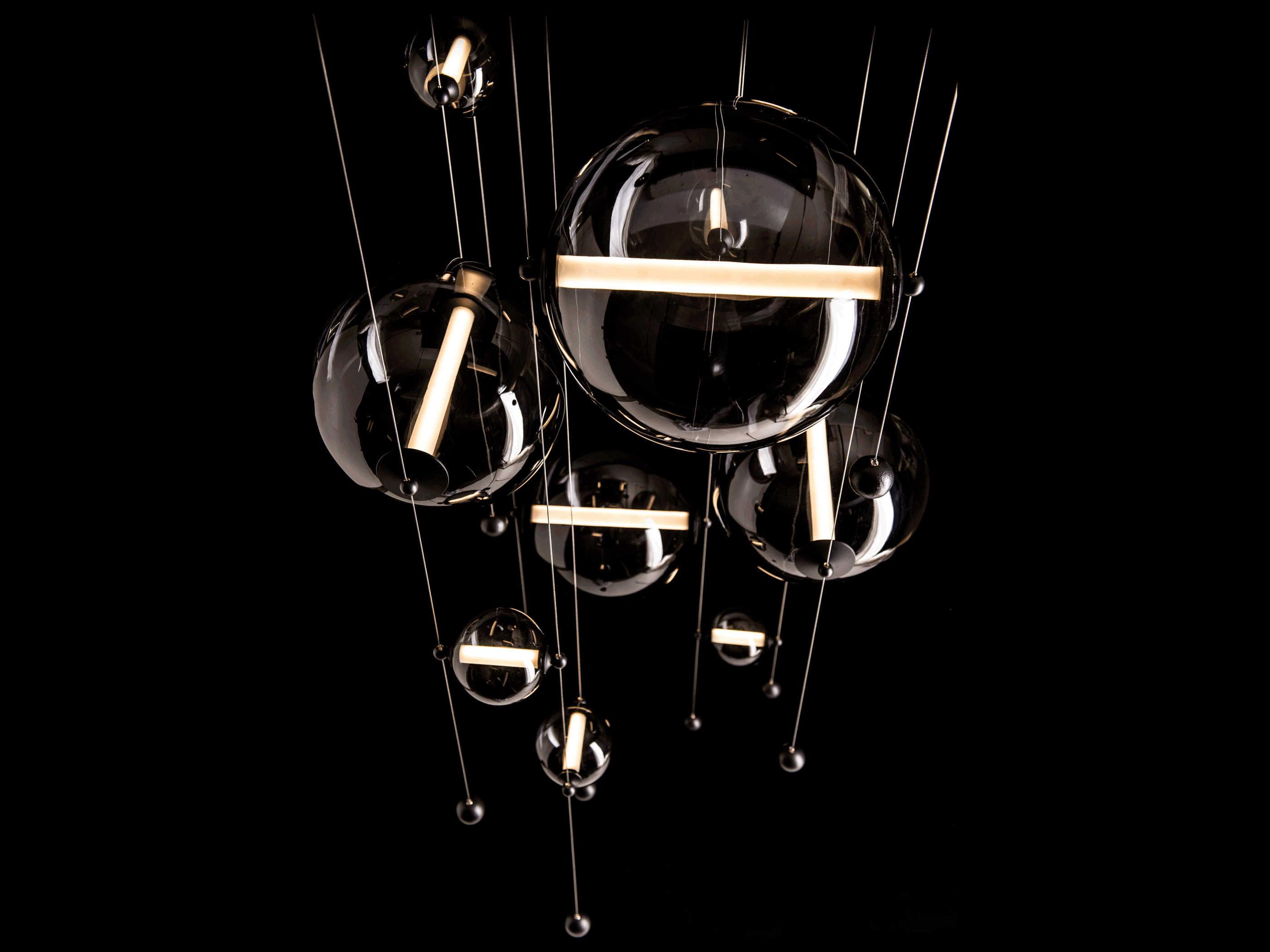 Hubbardton Forge Abacus 10-Light Glass LED Globe Pendant