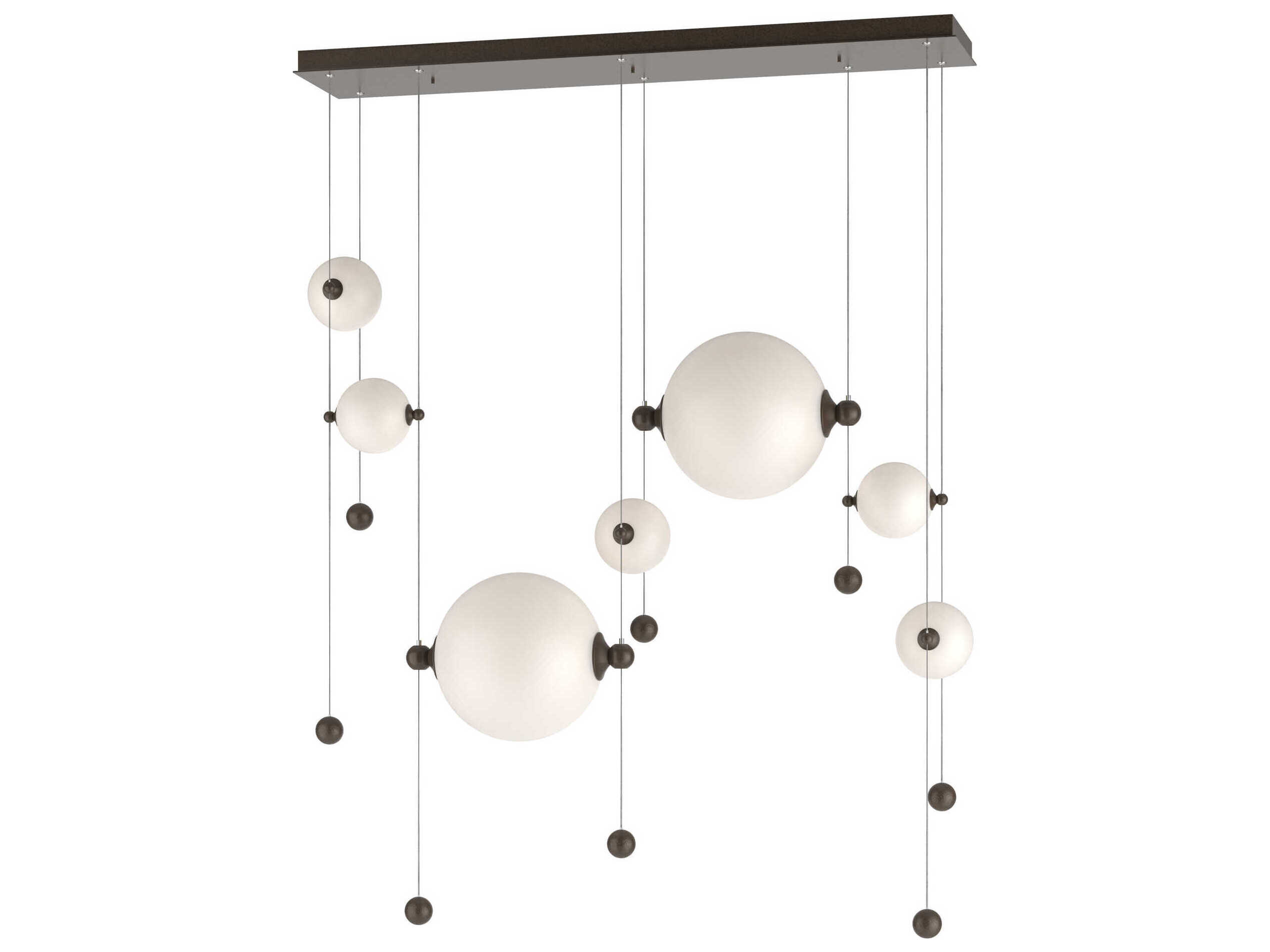 Hubbardton Forge Abacus 7-Light Glass LED Globe Linear Island Pendant
