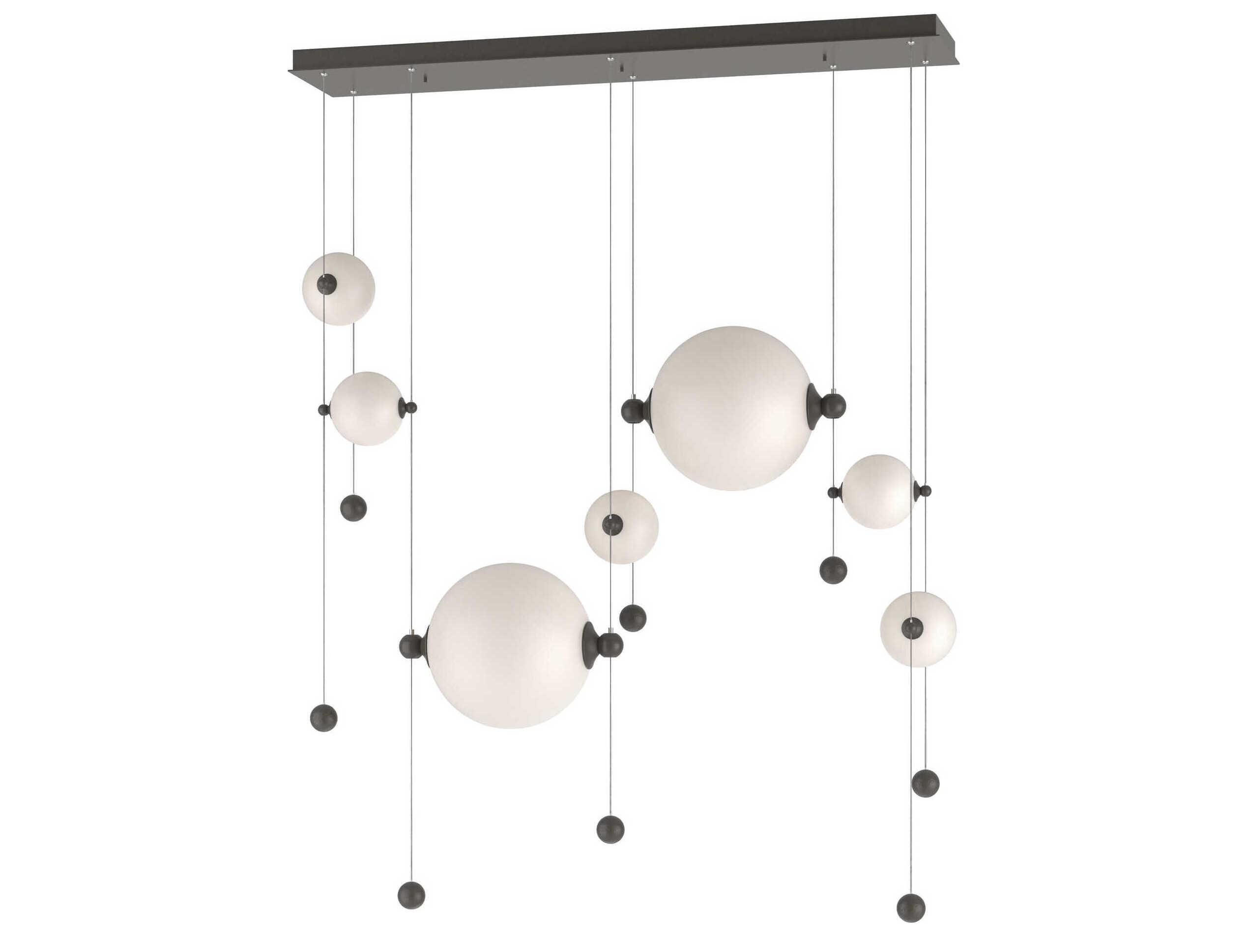 Hubbardton Forge Abacus 7-Light Glass LED Globe Linear Island Pendant