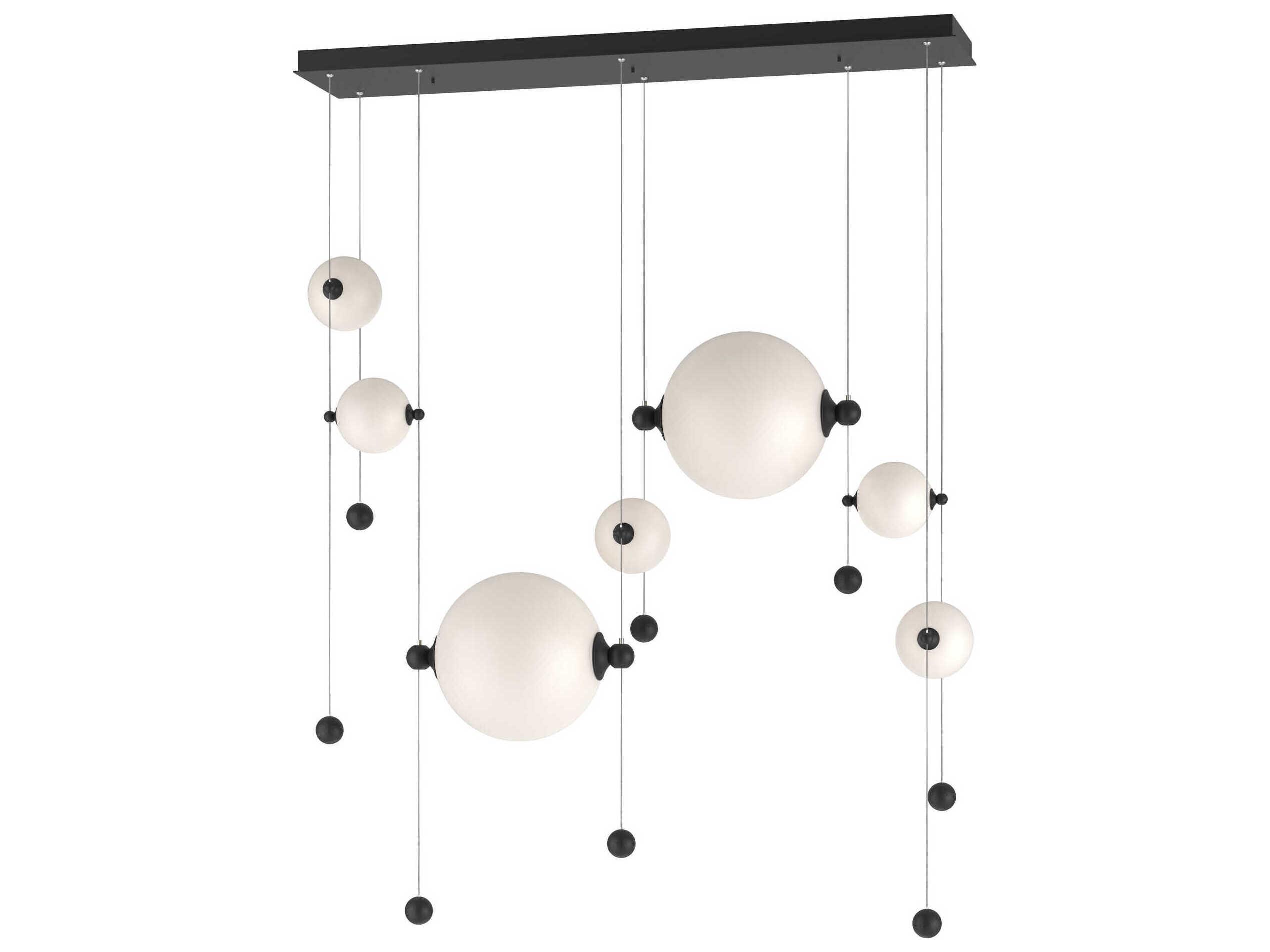 Hubbardton Forge Abacus 7-Light Glass LED Globe Linear Island Pendant