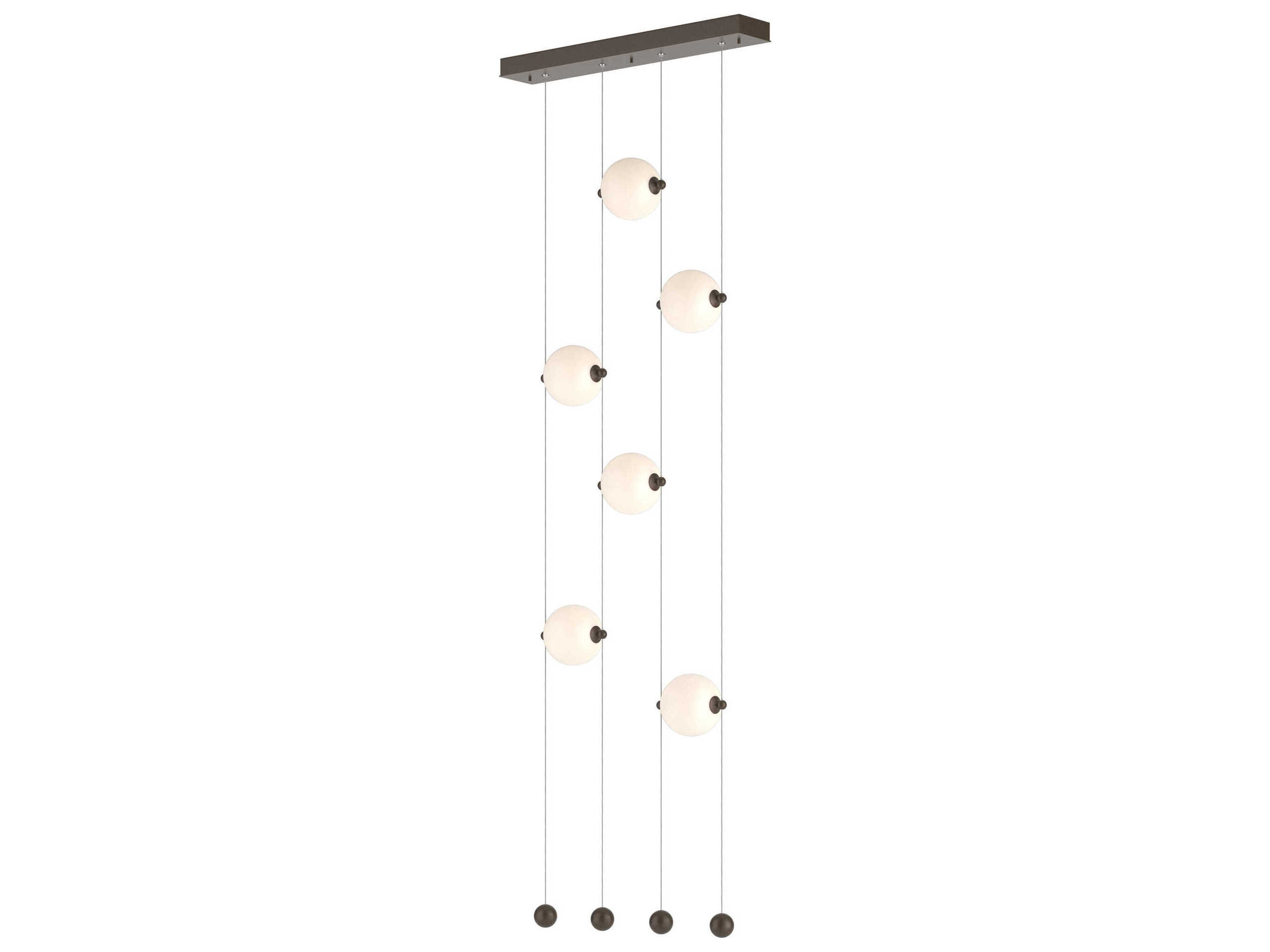 Hubbardton Forge Abacus 6-Light Glass LED Globe Linear Island Pendant