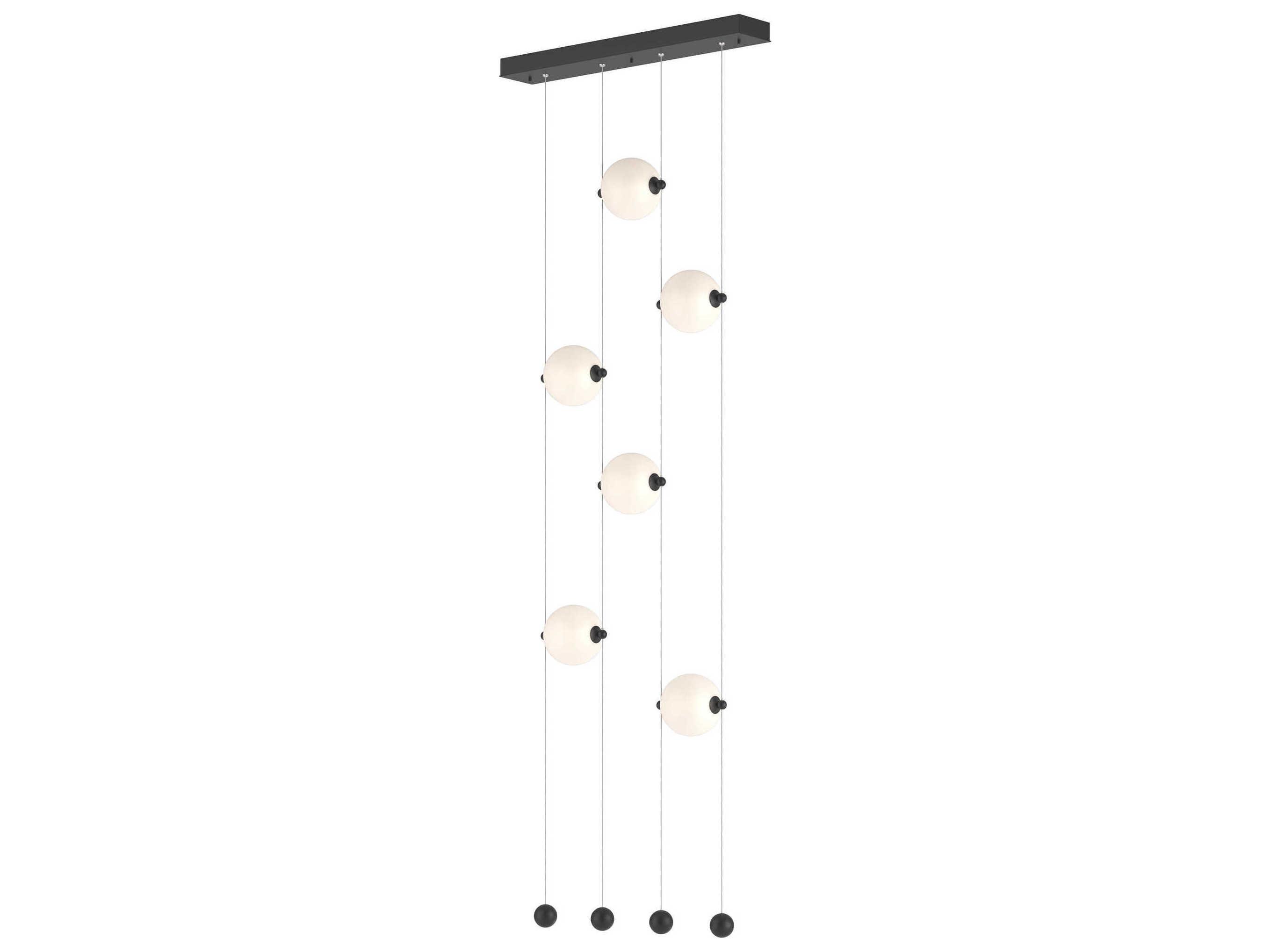Hubbardton Forge Abacus 6-Light Glass LED Globe Linear Island Pendant