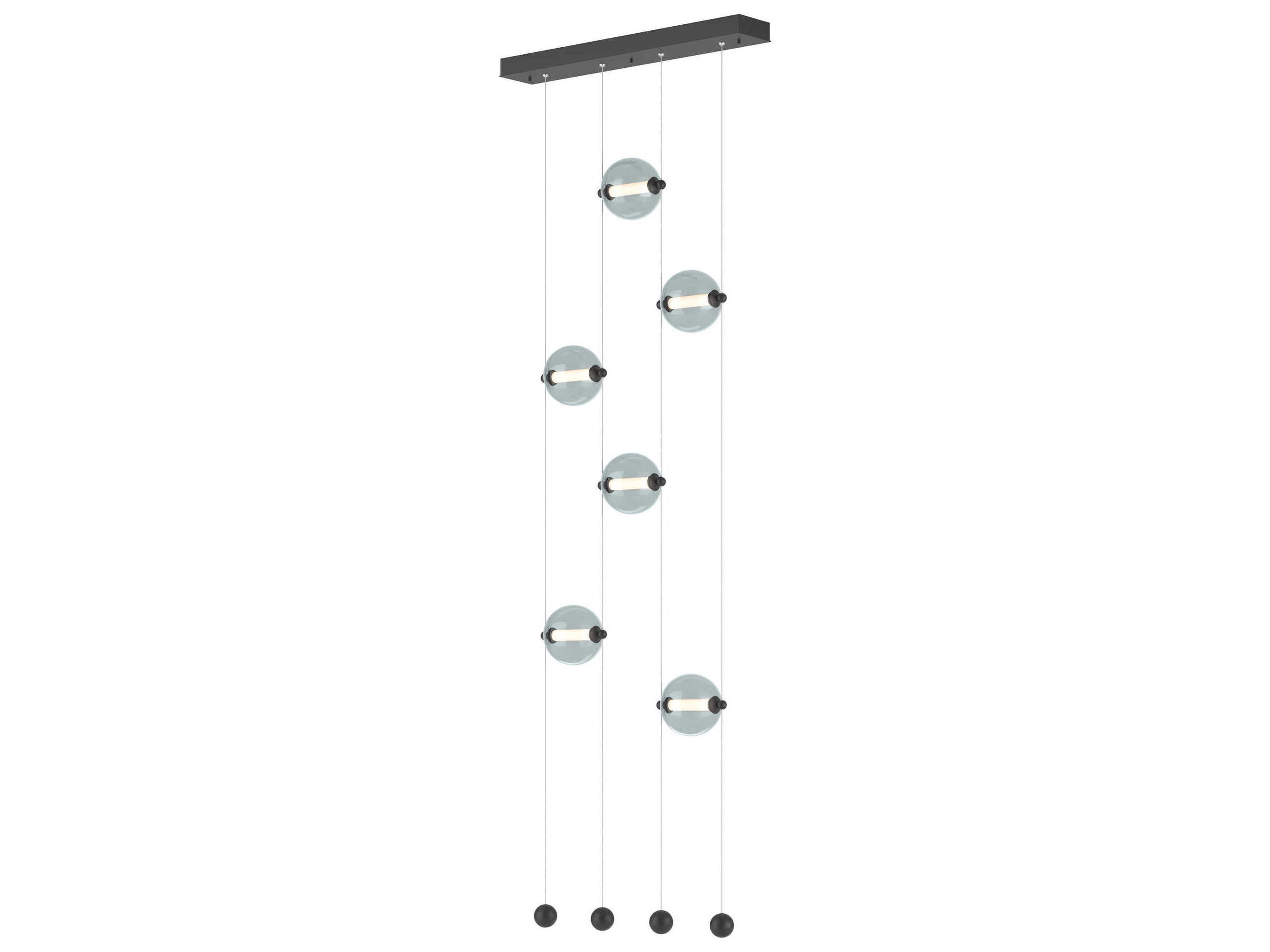 Hubbardton Forge Abacus 6-Light Glass LED Globe Linear Island Pendant