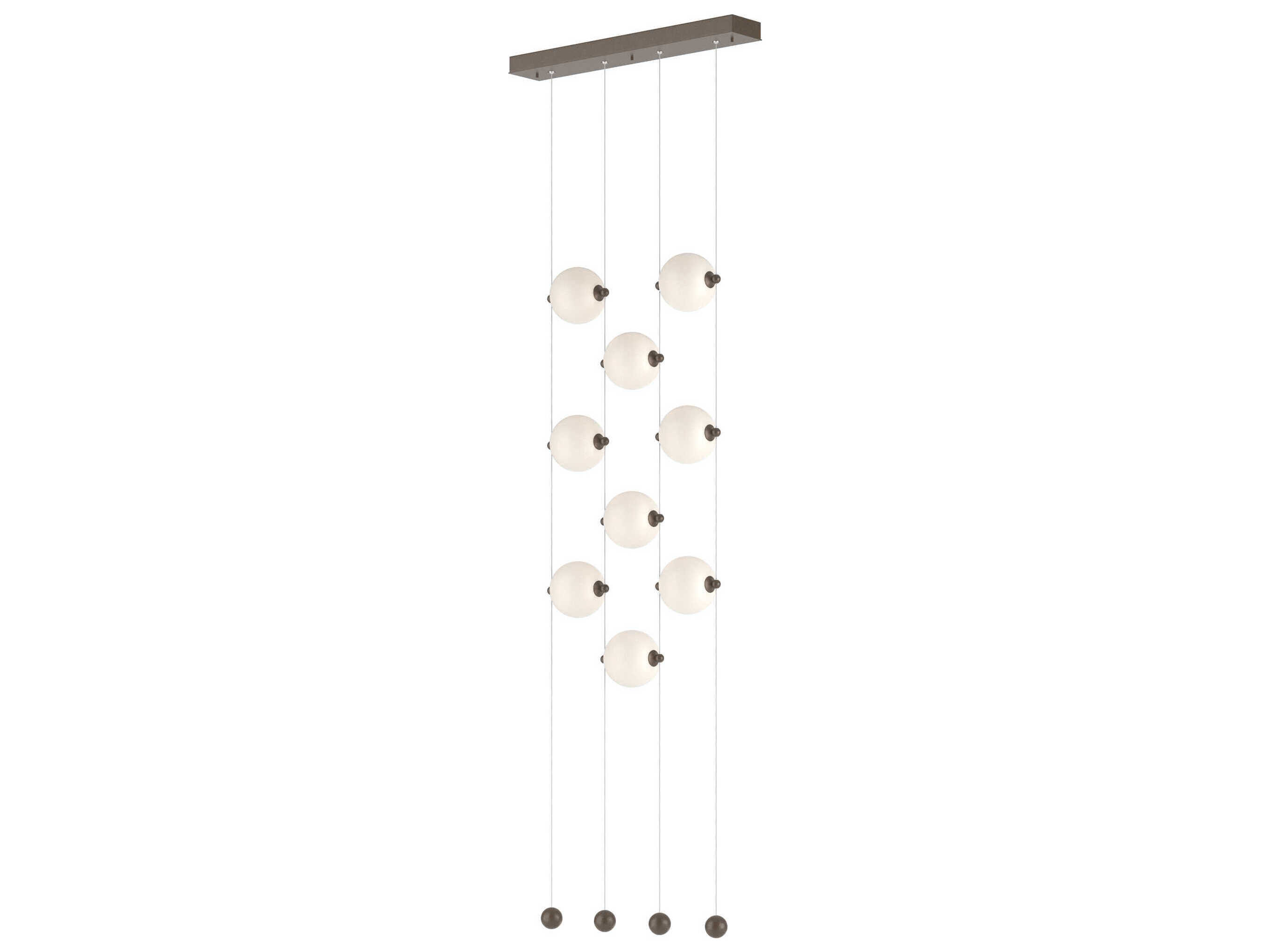 Hubbardton Forge Abacus 9-Light Glass LED Globe Linear Island Pendant
