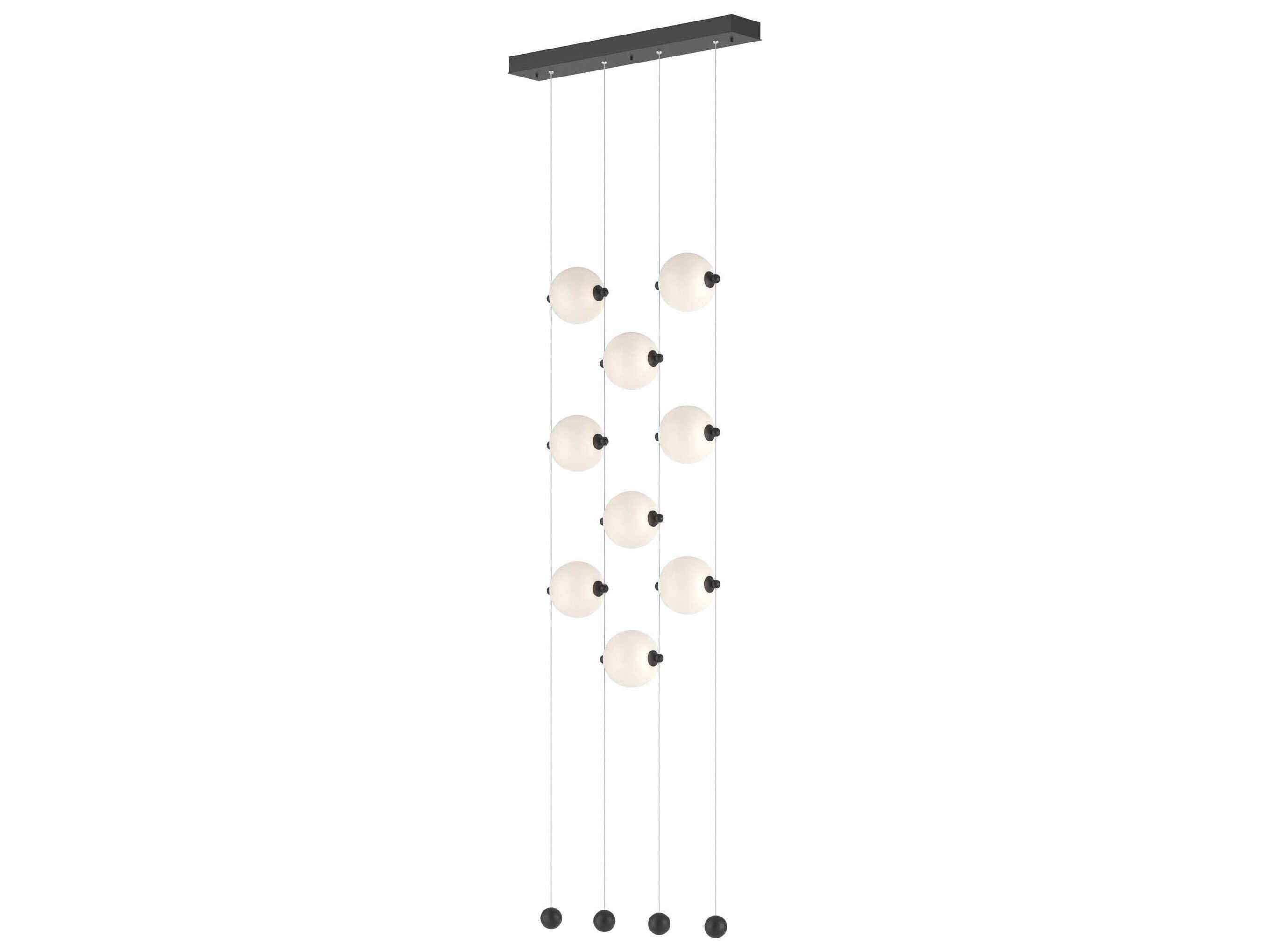 Hubbardton Forge Abacus 9-Light Glass LED Globe Linear Island Pendant