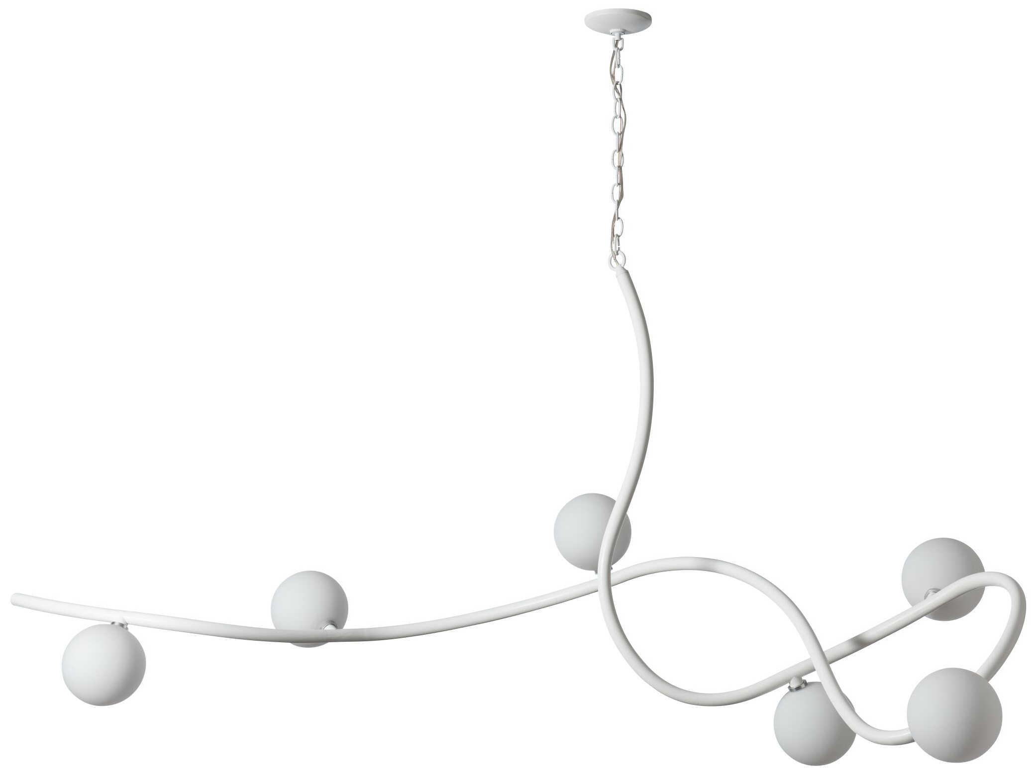 Hubbardton Forge Slide 6-Light Glass Globe Linear Island Pendant