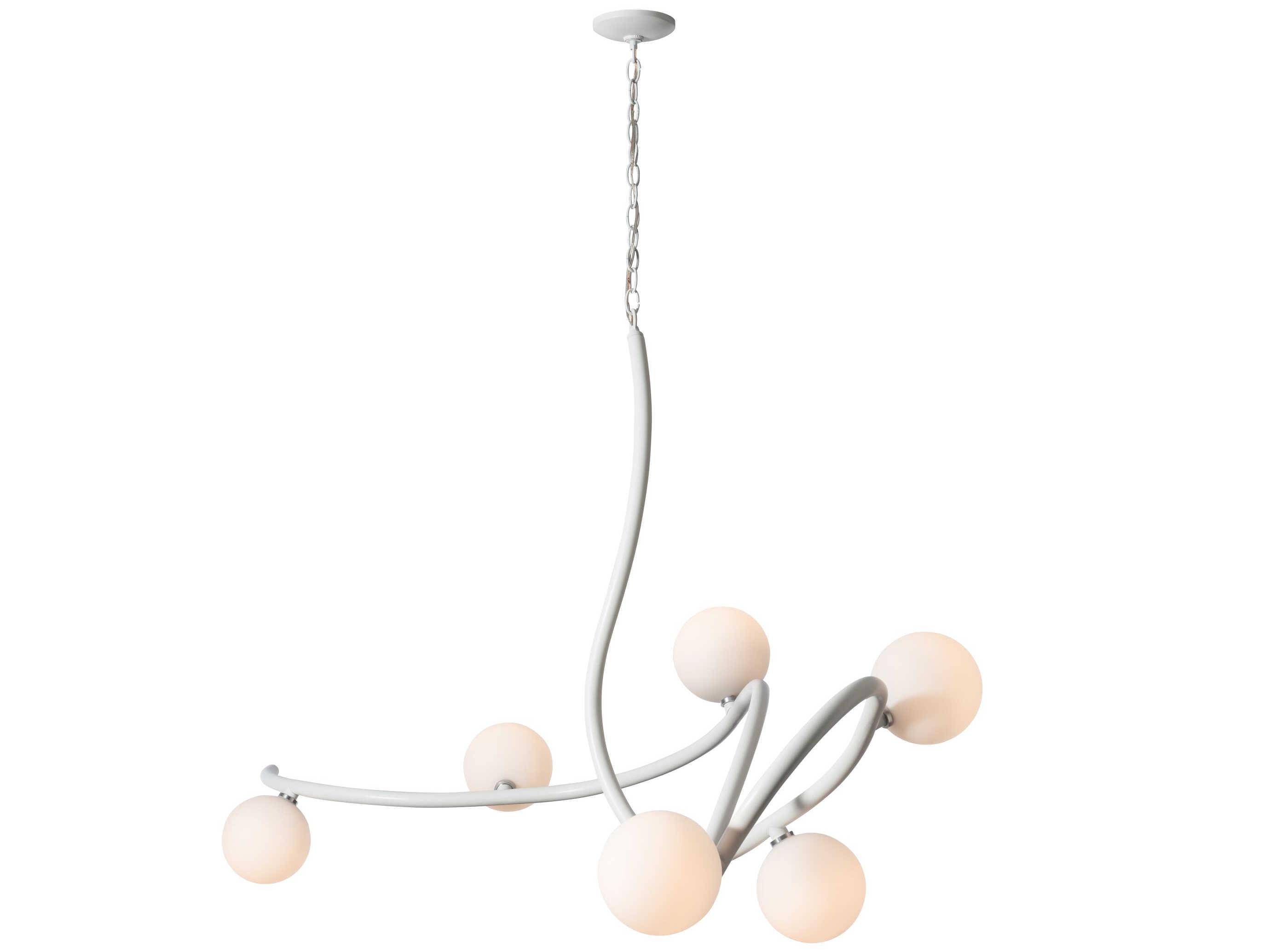 Hubbardton Forge Slide 6-Light Glass Globe Linear Island Pendant