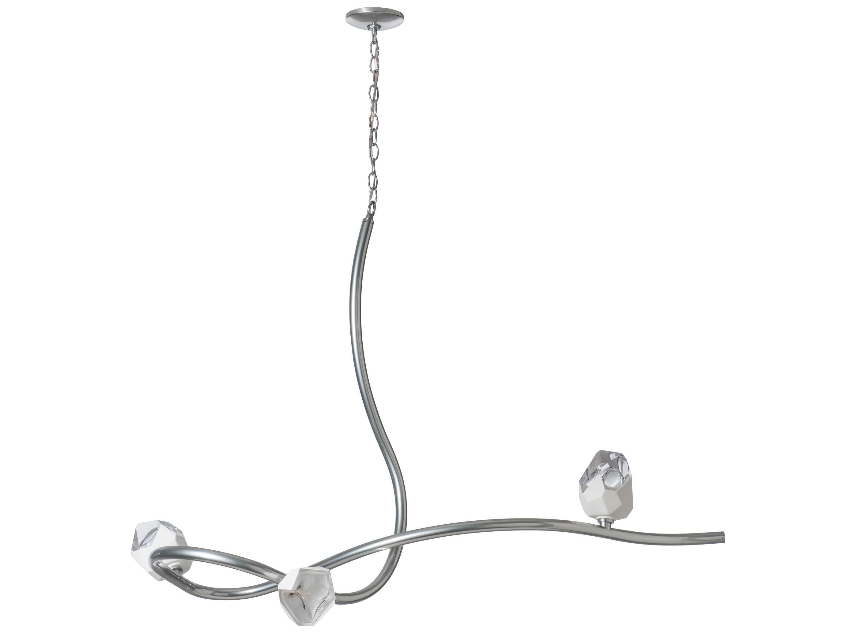 Hubbardton Forge Glacier 3-Light Glass Linear Island Pendant