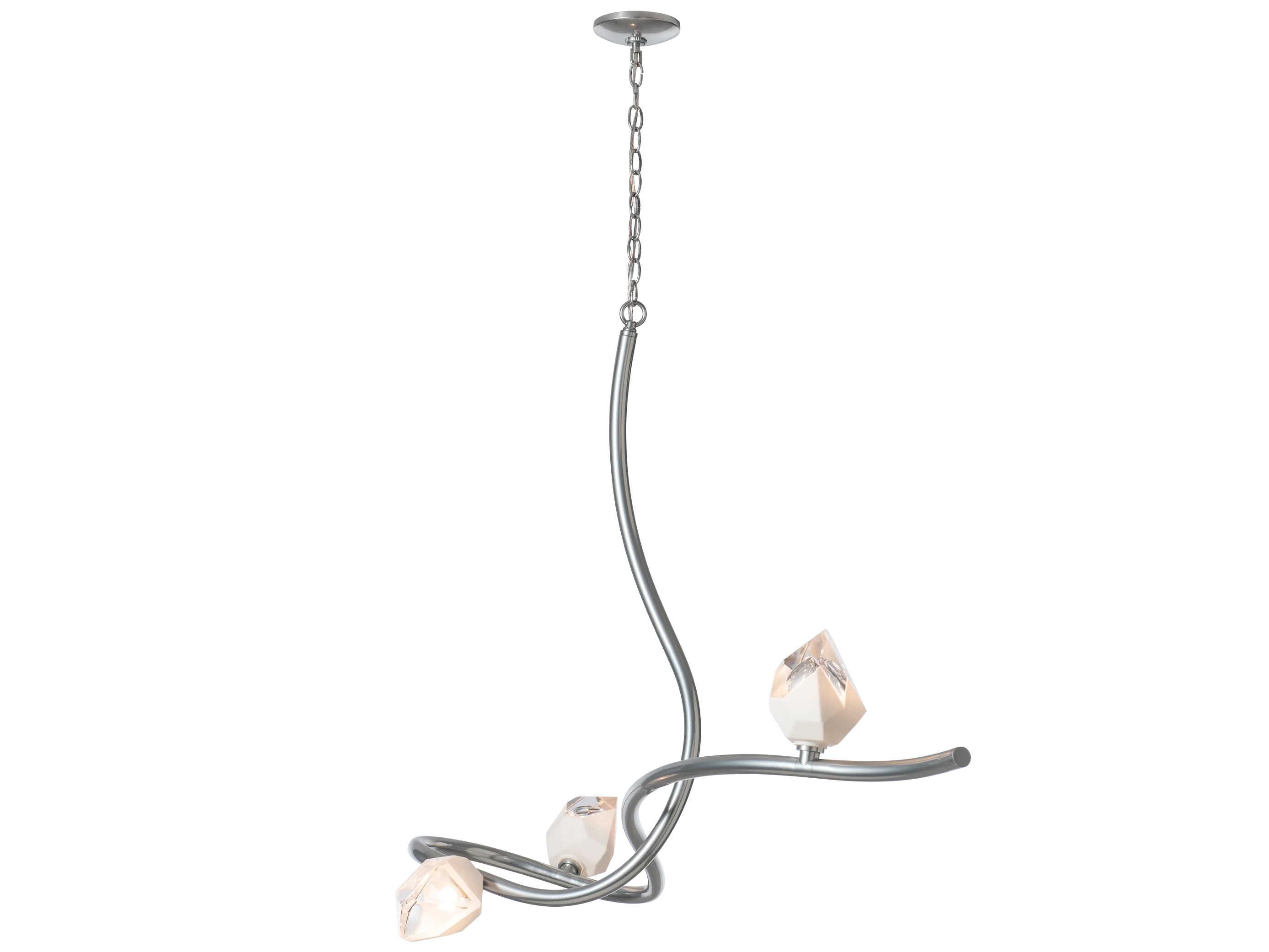 Hubbardton Forge Glacier 3-Light Glass Linear Island Pendant