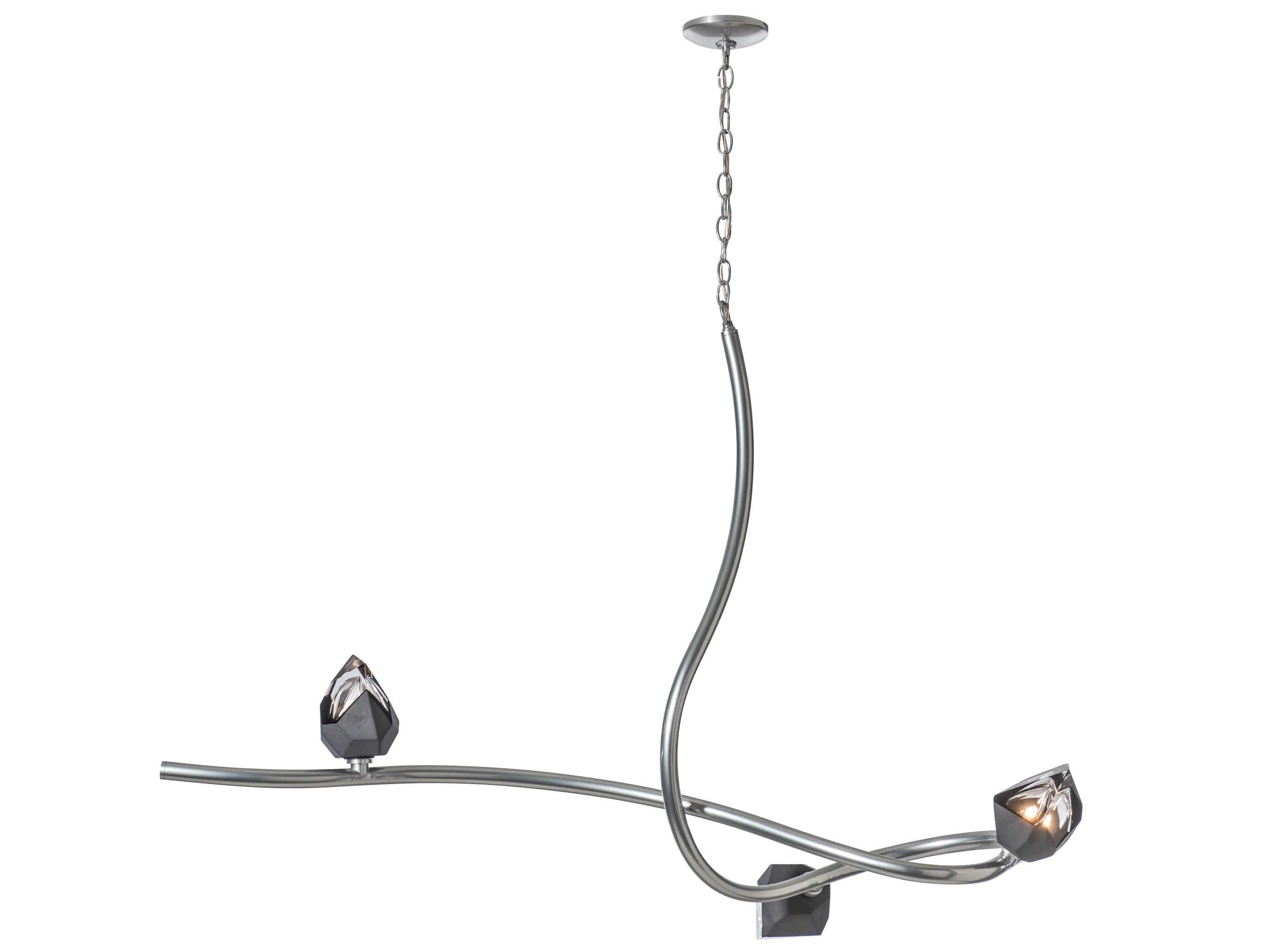 Hubbardton Forge Glacier 3-Light Glass Linear Island Pendant