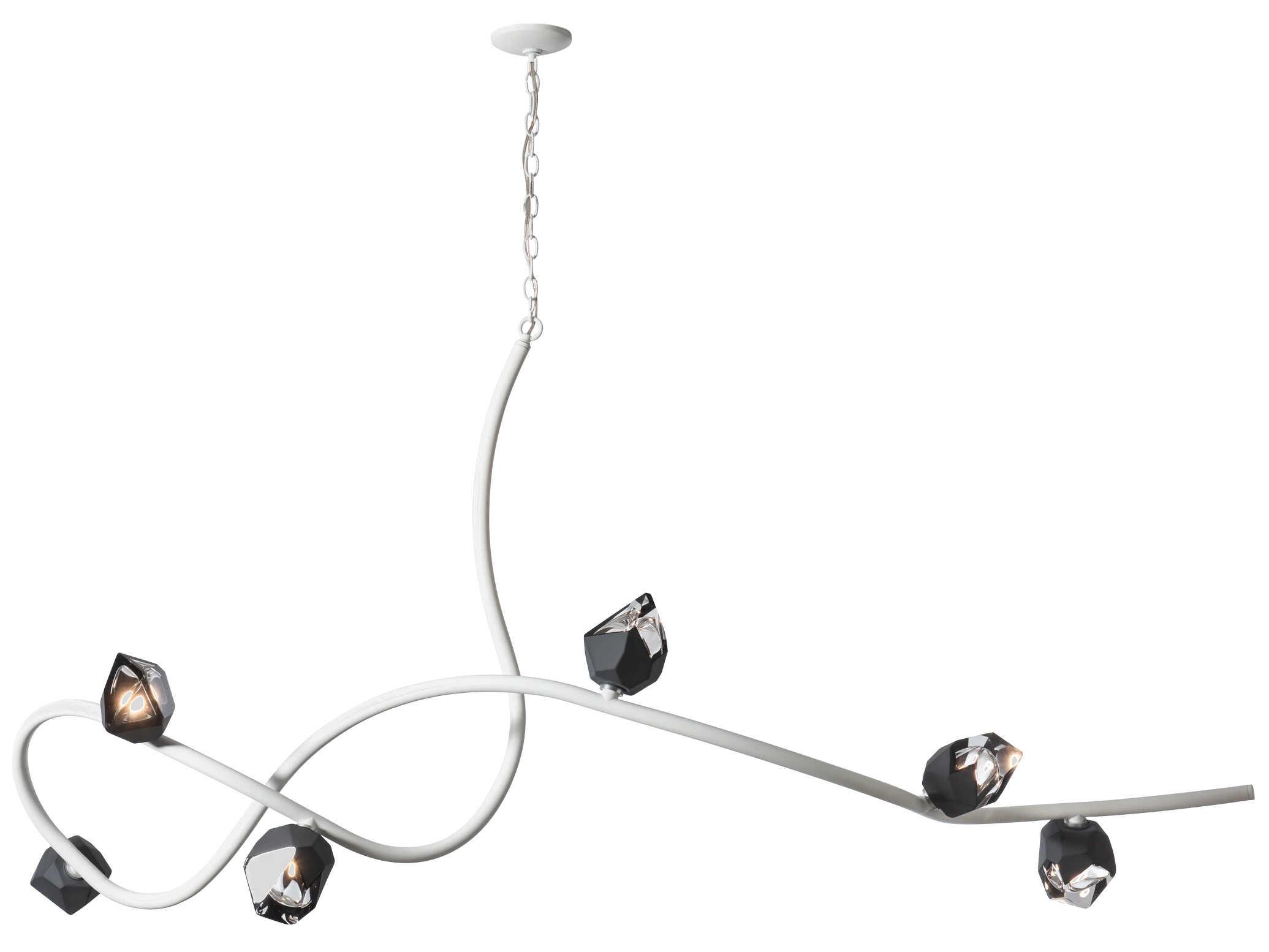Hubbardton Forge Glacier 6-Light Glass Linear Island Pendant