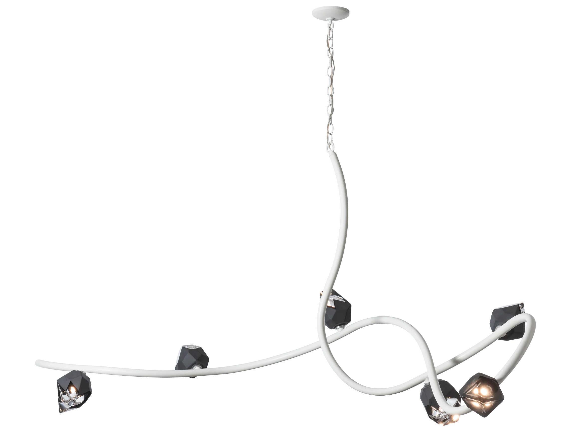 Hubbardton Forge Glacier 6-Light Glass Linear Island Pendant