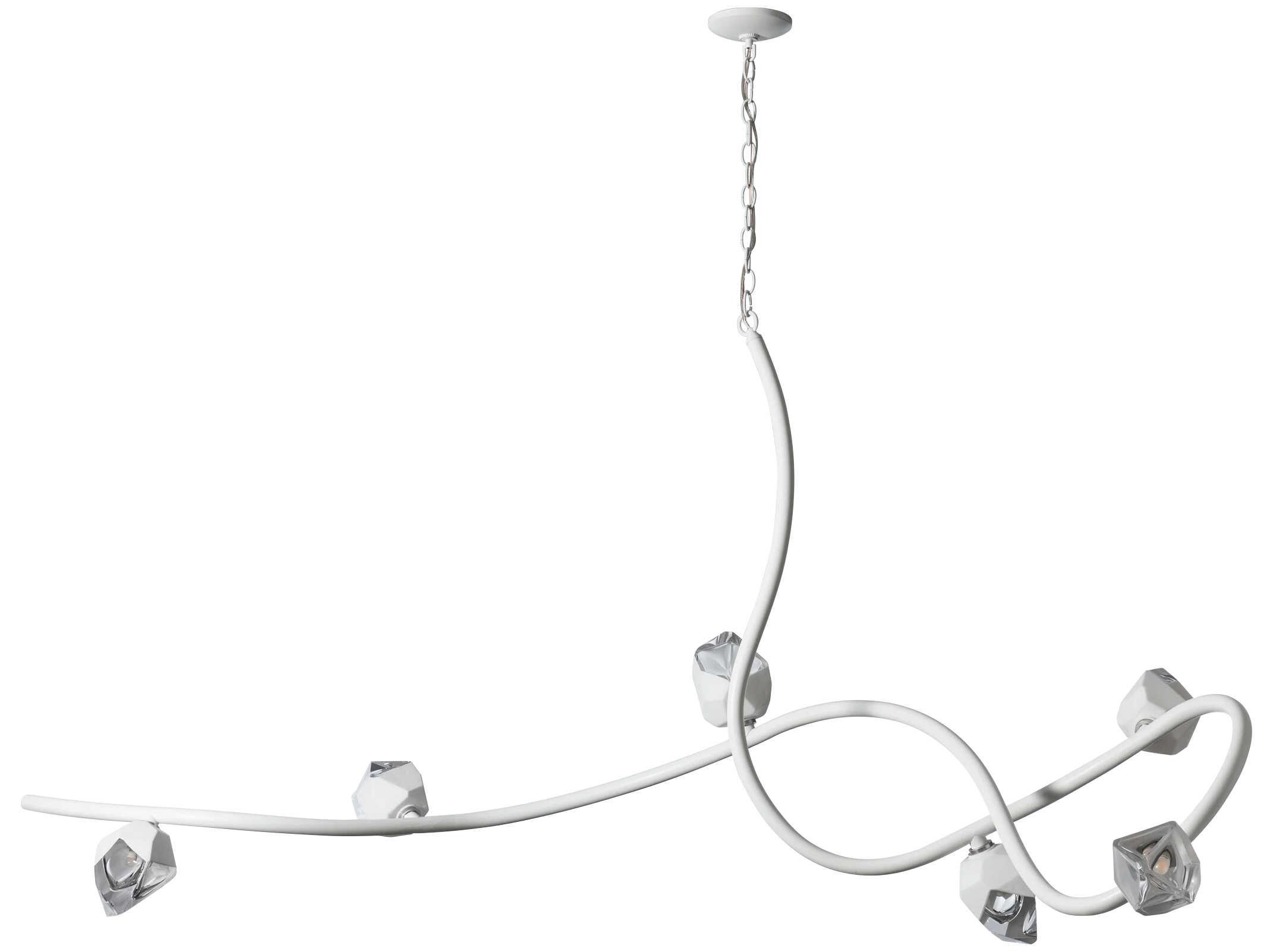 Hubbardton Forge Glacier 6-Light Glass Linear Island Pendant