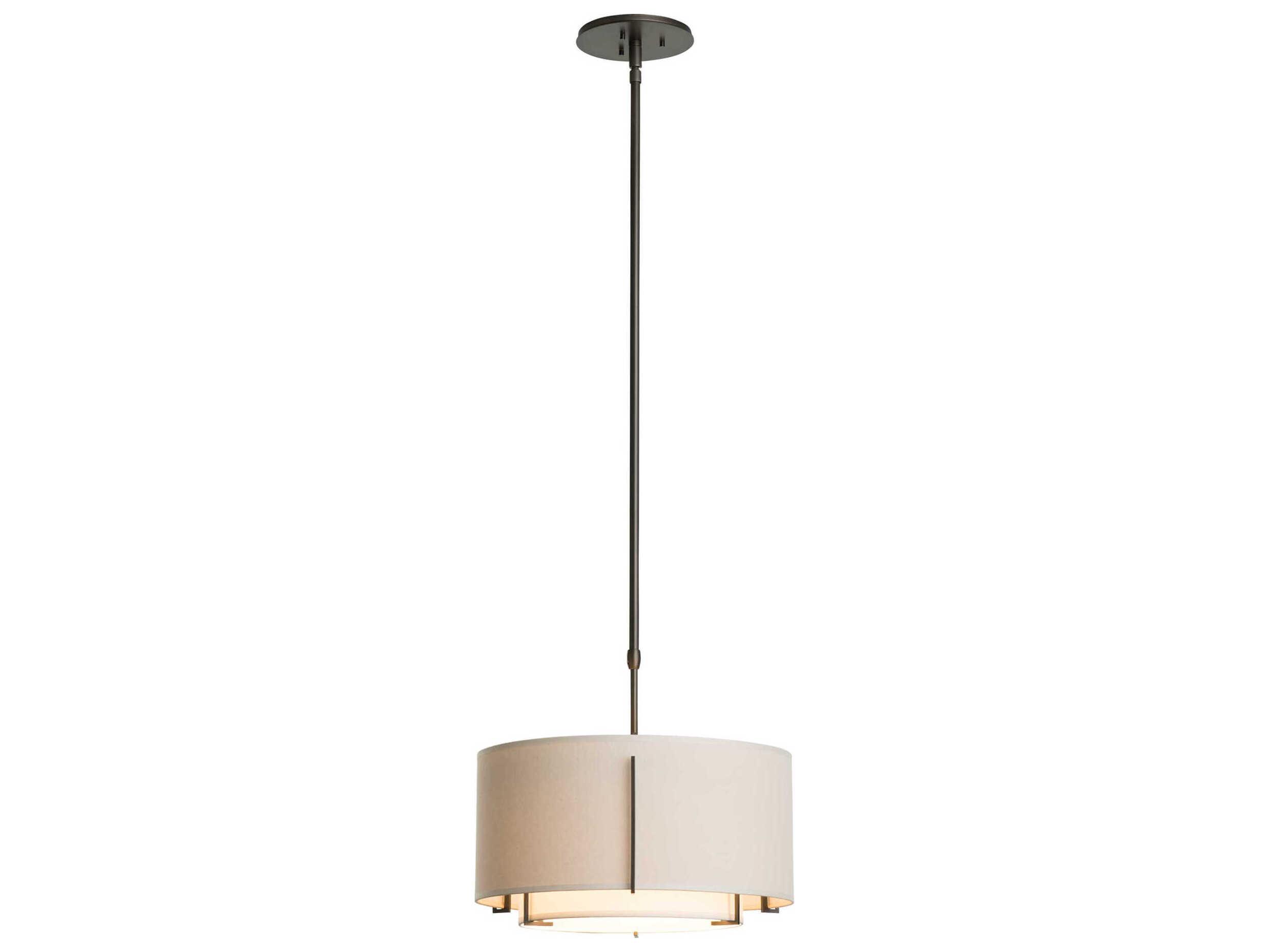 Hubbardton Forge Exos 1-Light Glass Drum Tiered Pendant