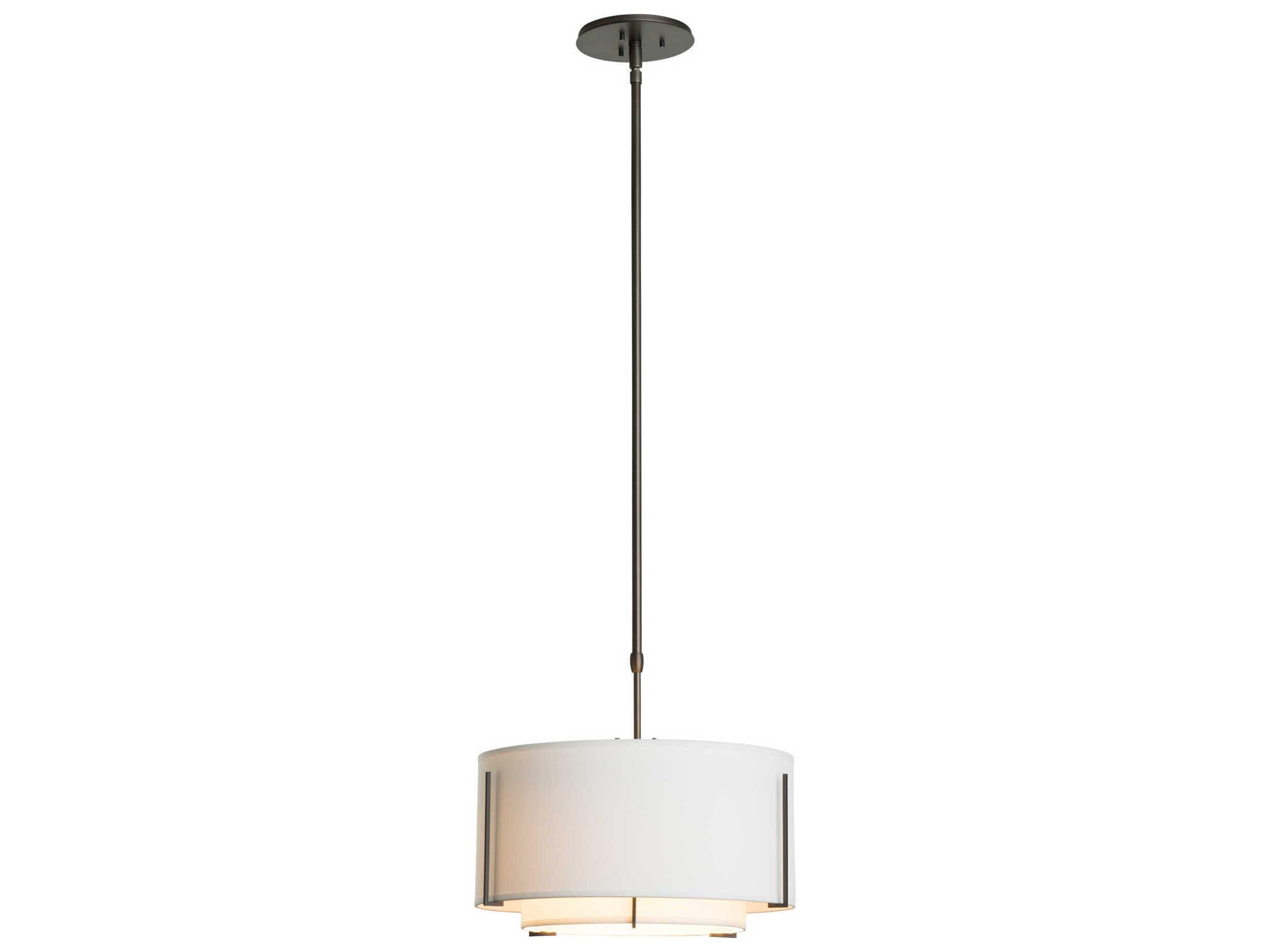 Hubbardton Forge Exos 1-Light Glass Drum Tiered Pendant