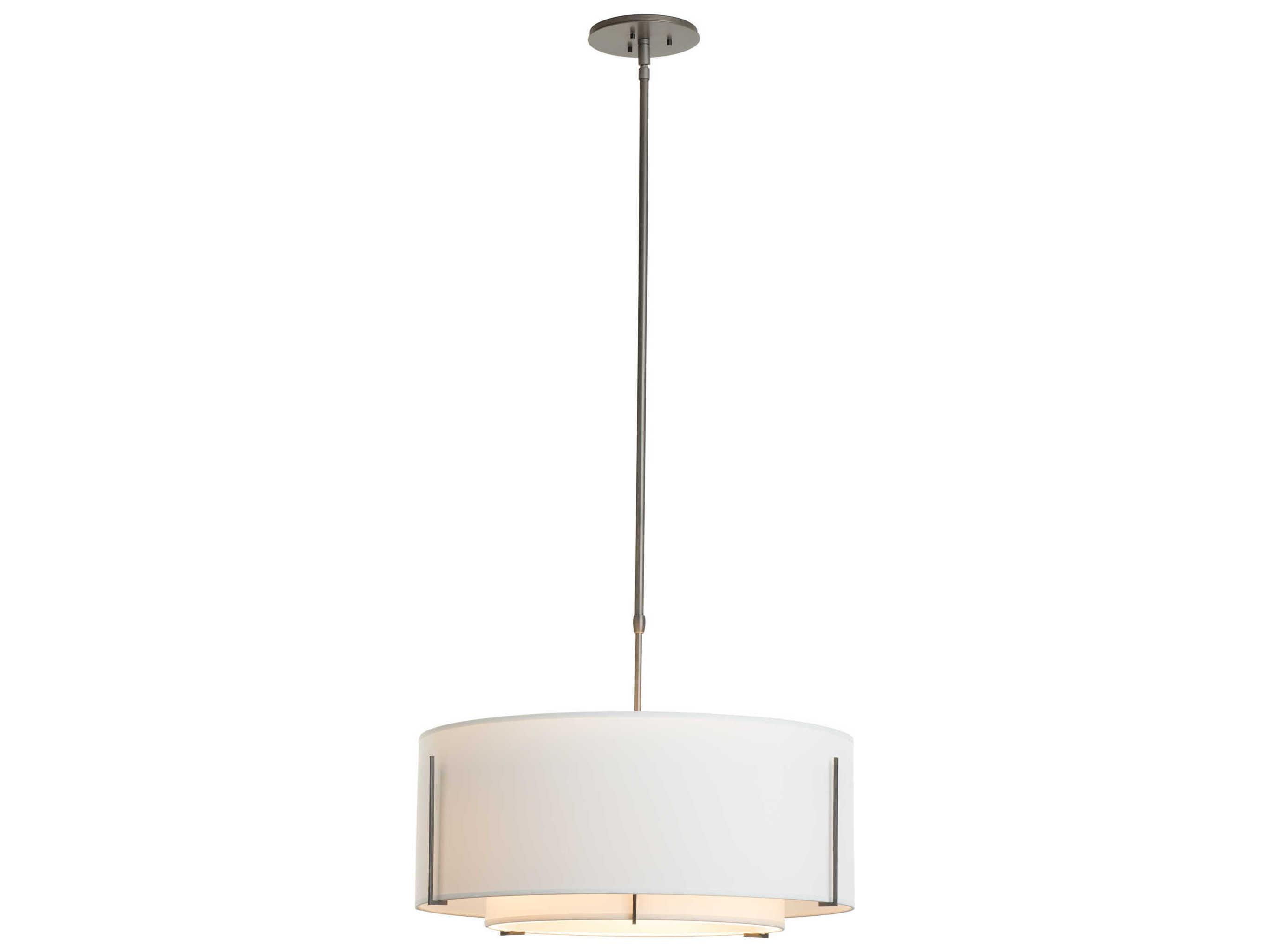 Hubbardton Forge Exos 3-Light Glass Drum Tiered Pendant