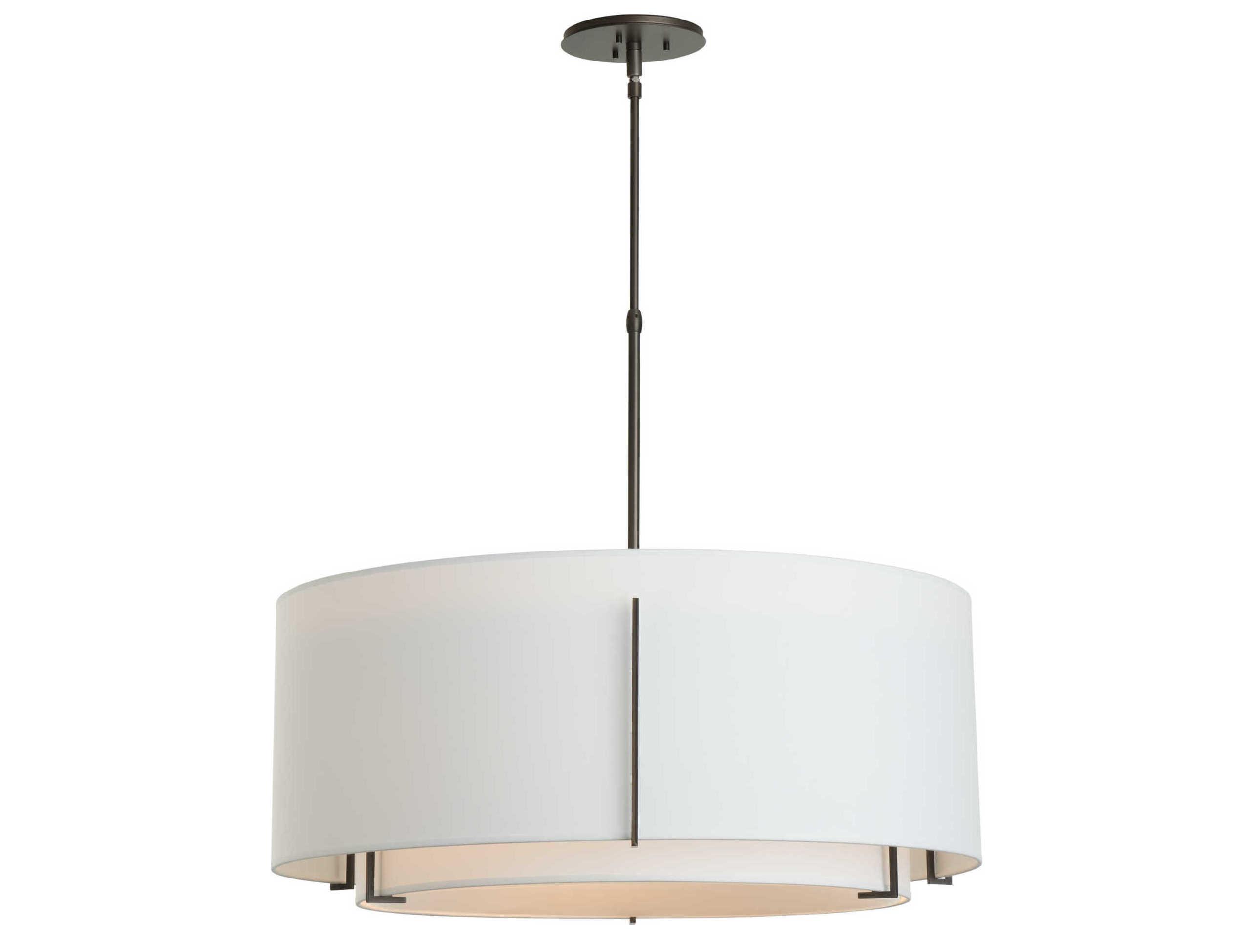 Hubbardton Forge Exos 3-Light Glass Drum Tiered Pendant