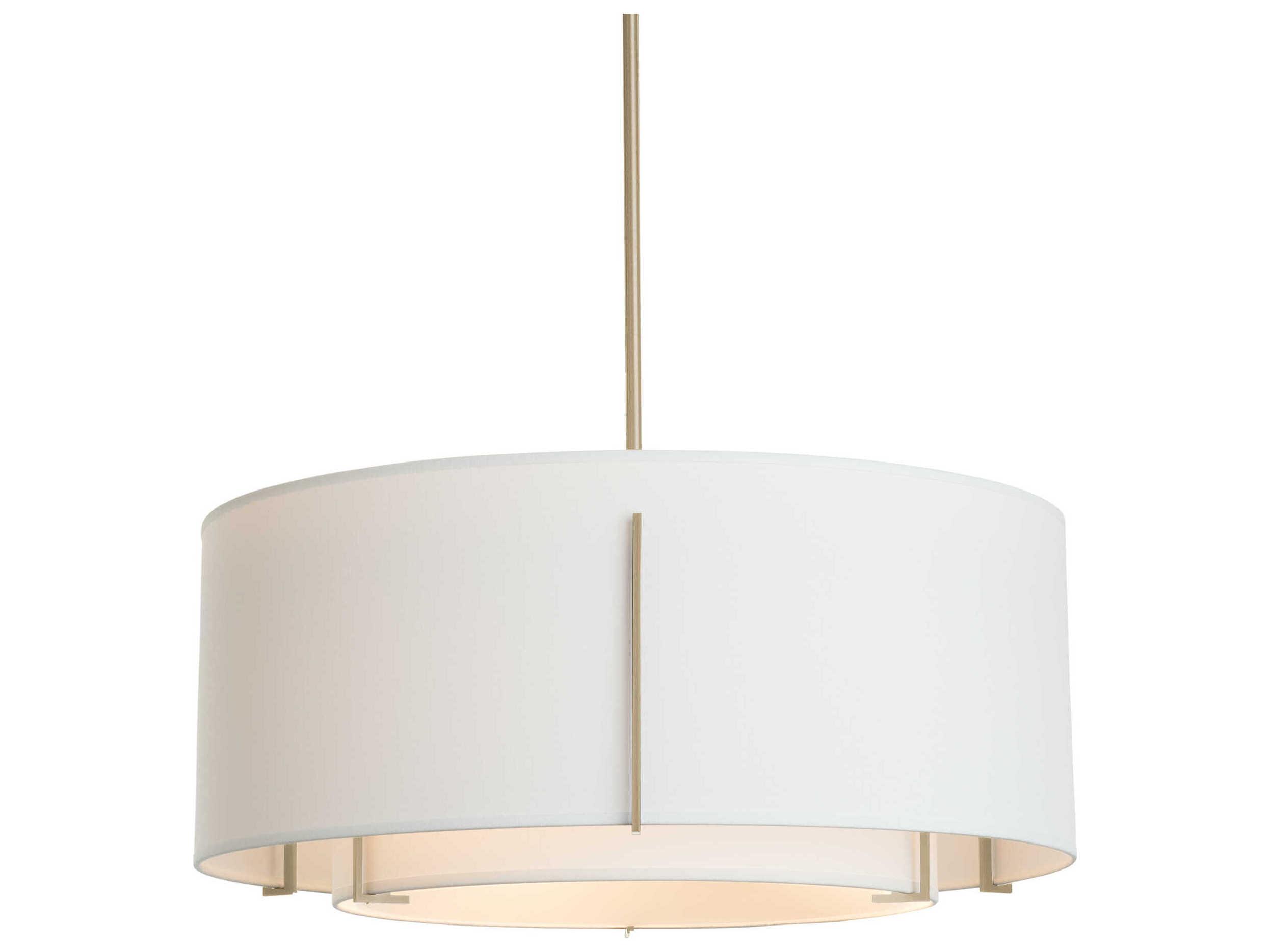 Hubbardton Forge Exos 3-Light Glass Drum Tiered Pendant