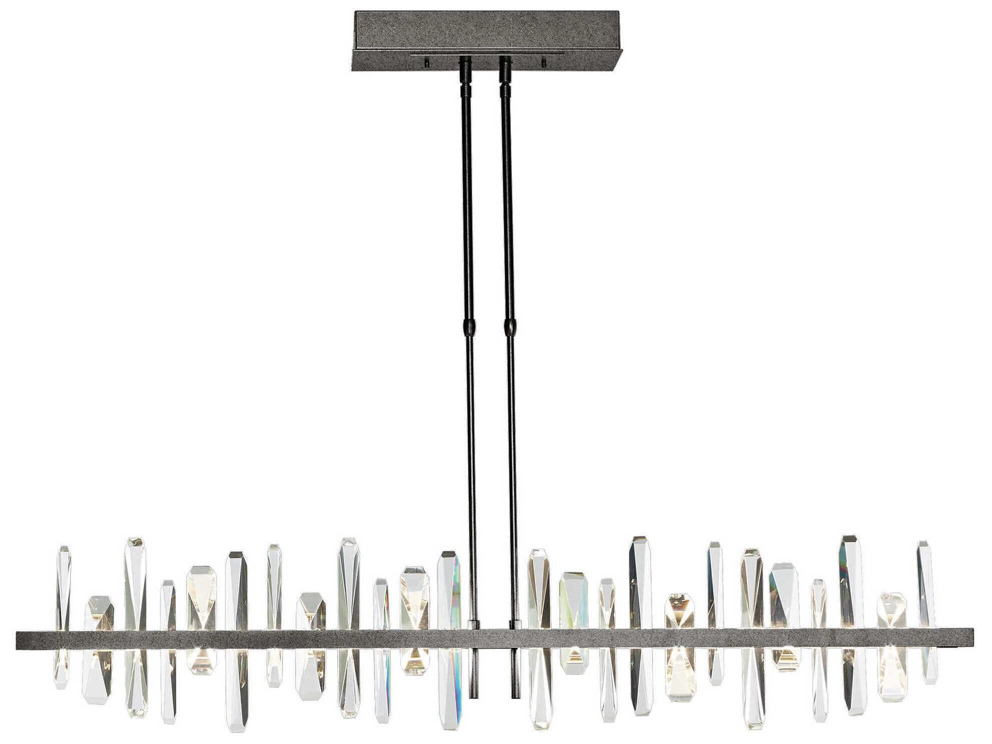 Hubbardton Forge Solitude 1-Light Crystal LED Geometric Linear Island Pendant
