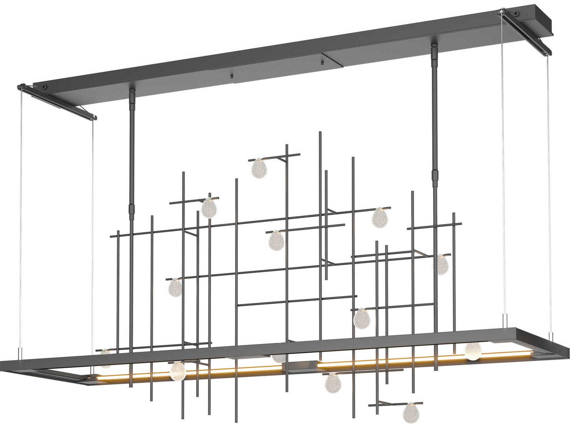 Hubbardton Forge Spring 1-Light Glass LED Geometric Linear Island Pendant