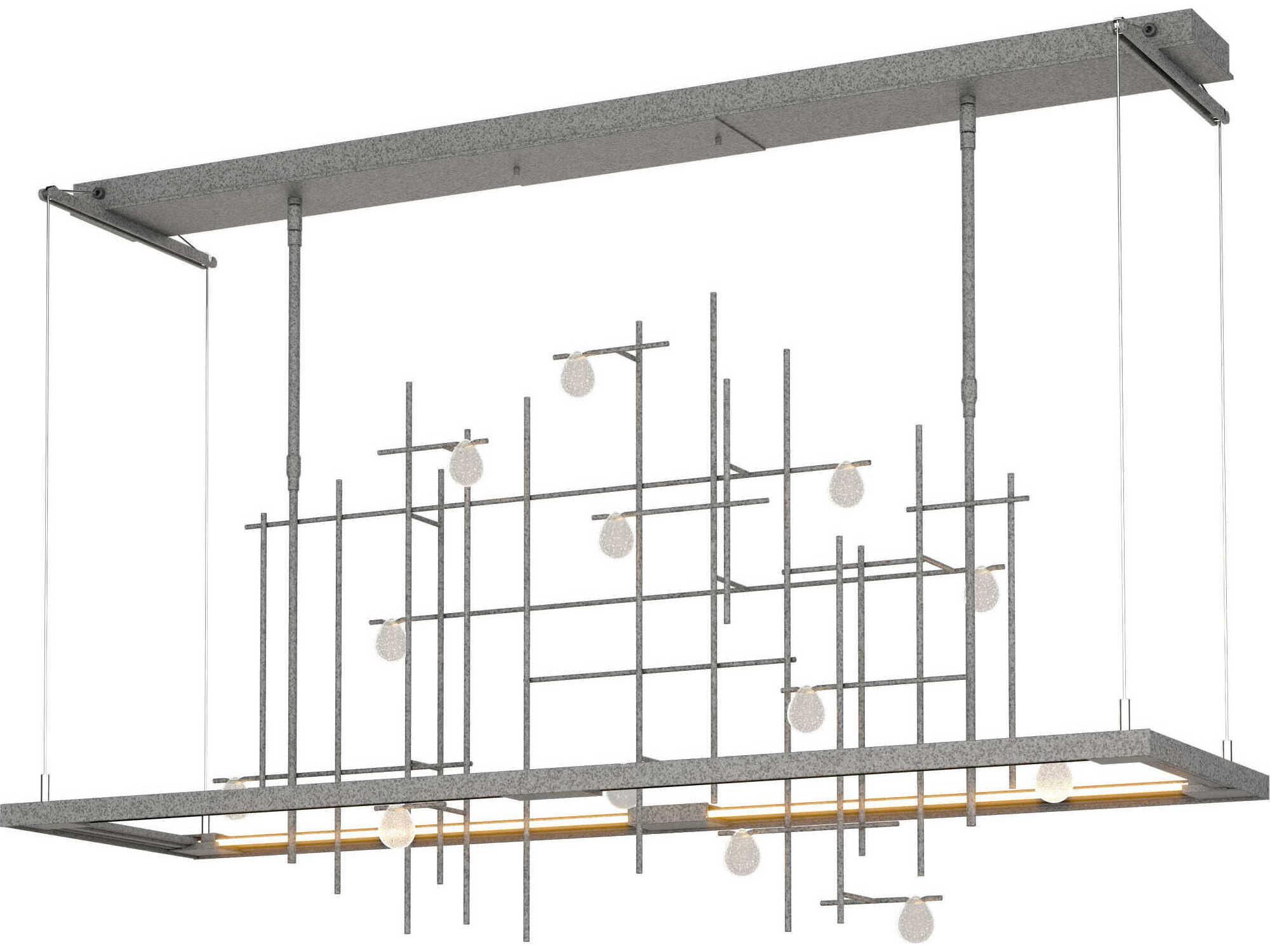 Hubbardton Forge Spring 1-Light Glass LED Geometric Linear Island Pendant