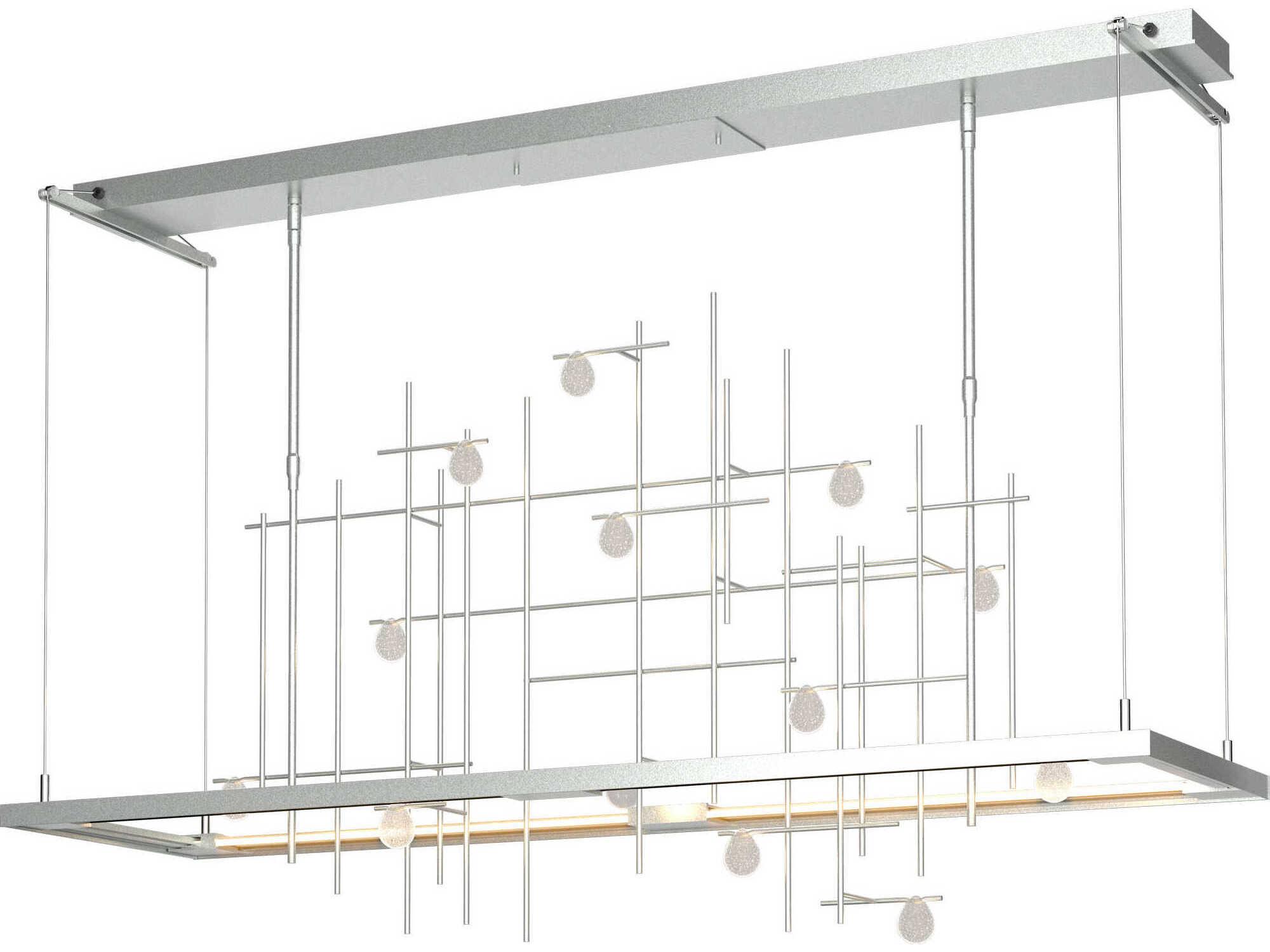 Hubbardton Forge Spring 1-Light Glass LED Geometric Linear Island Pendant