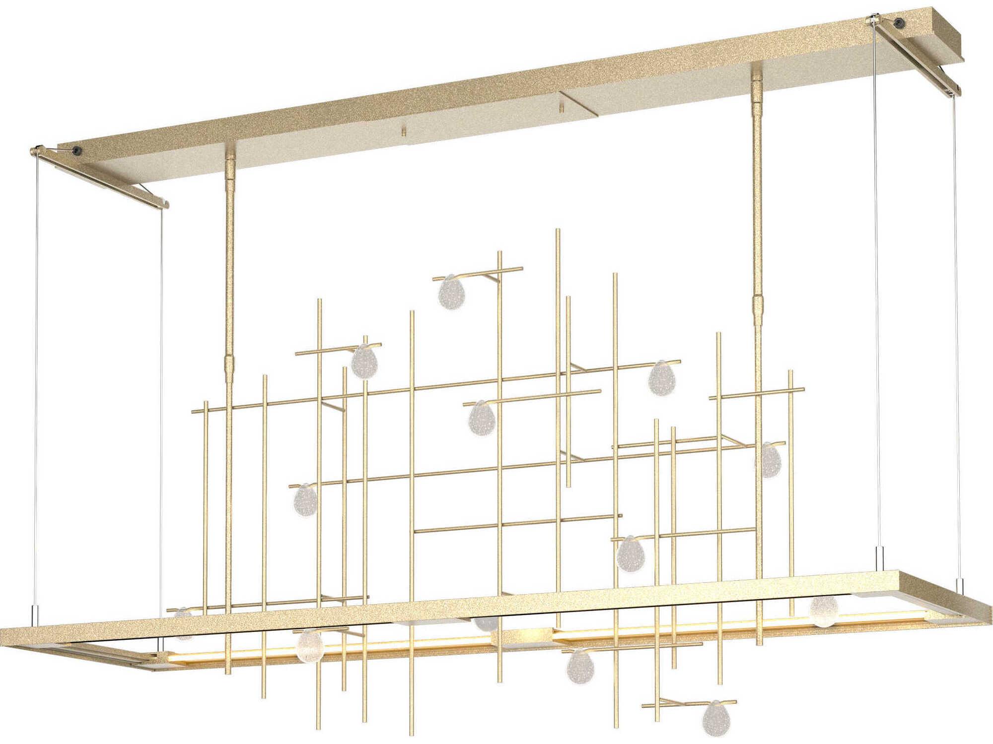Hubbardton Forge Spring 1-Light Glass LED Geometric Linear Island Pendant