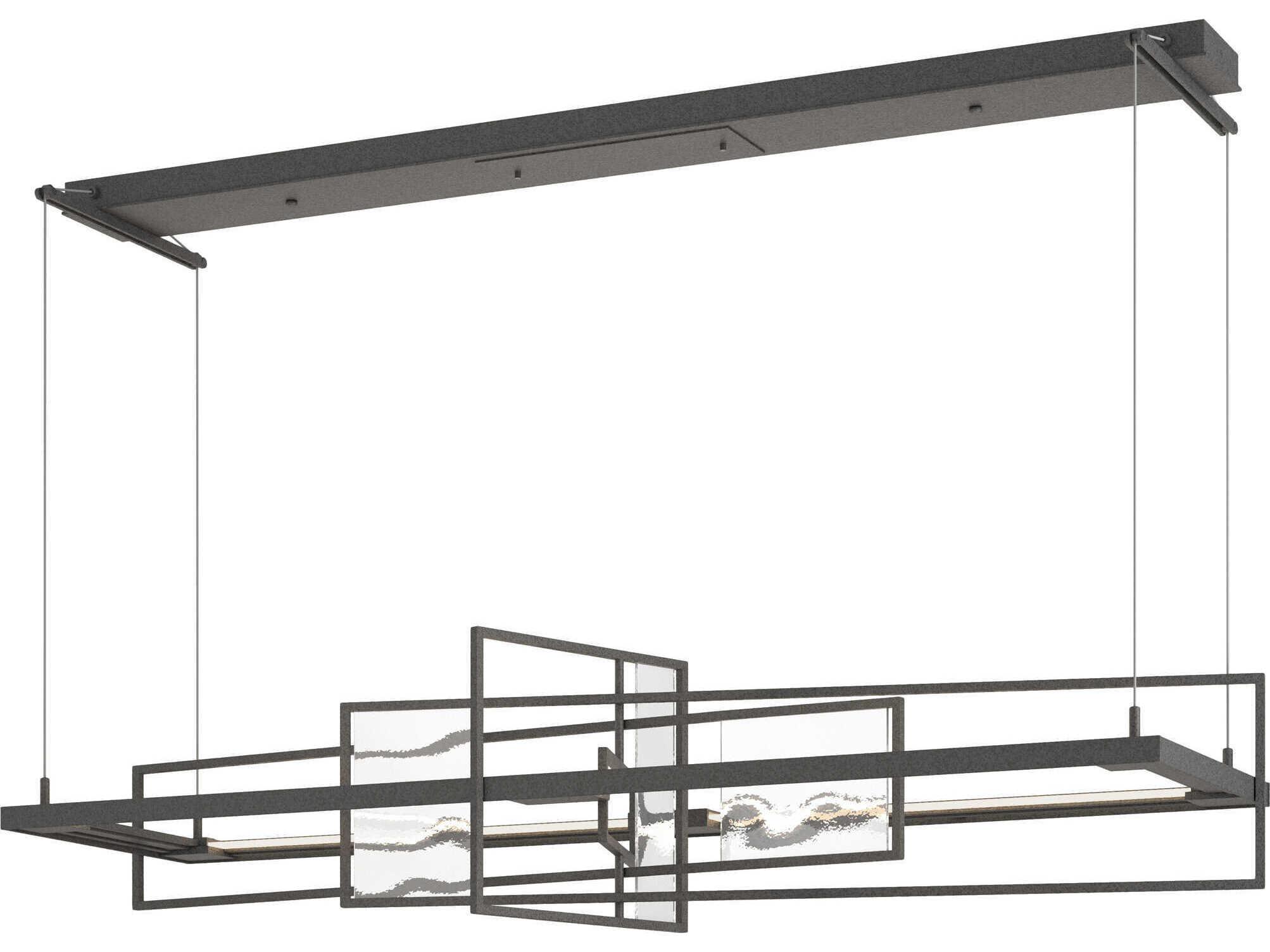 Hubbardton Forge Summer 1-Light Glass LED Geometric Linear Island Pendant