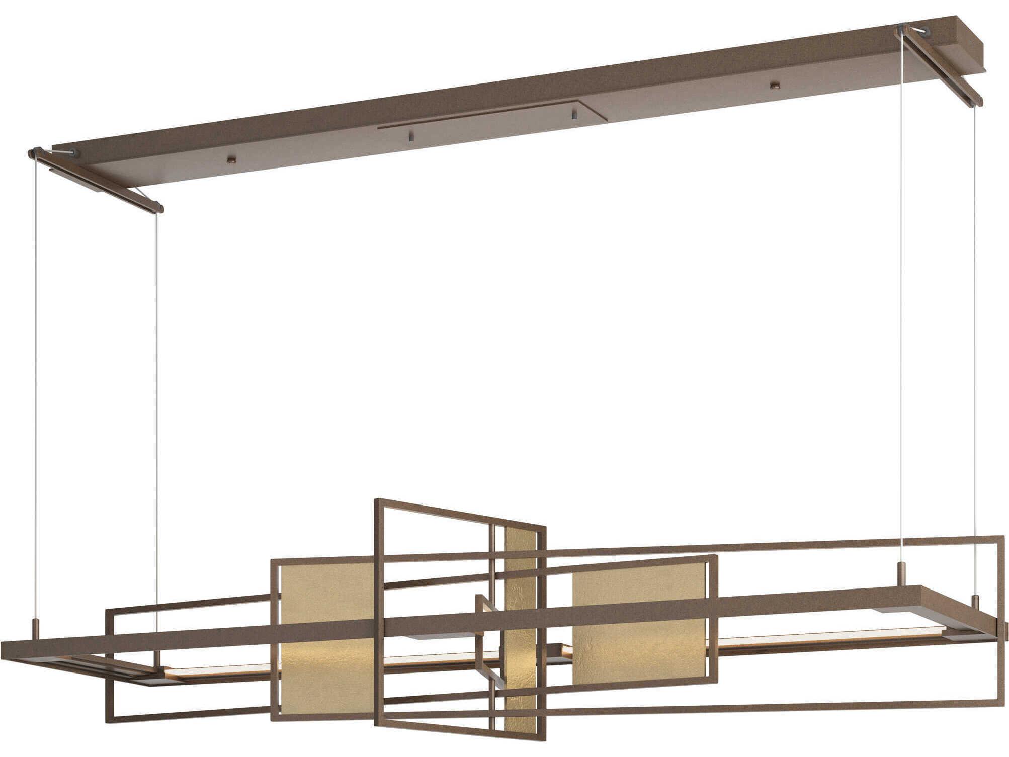 Hubbardton Forge Summer 1-Light Glass LED Geometric Linear Island Pendant