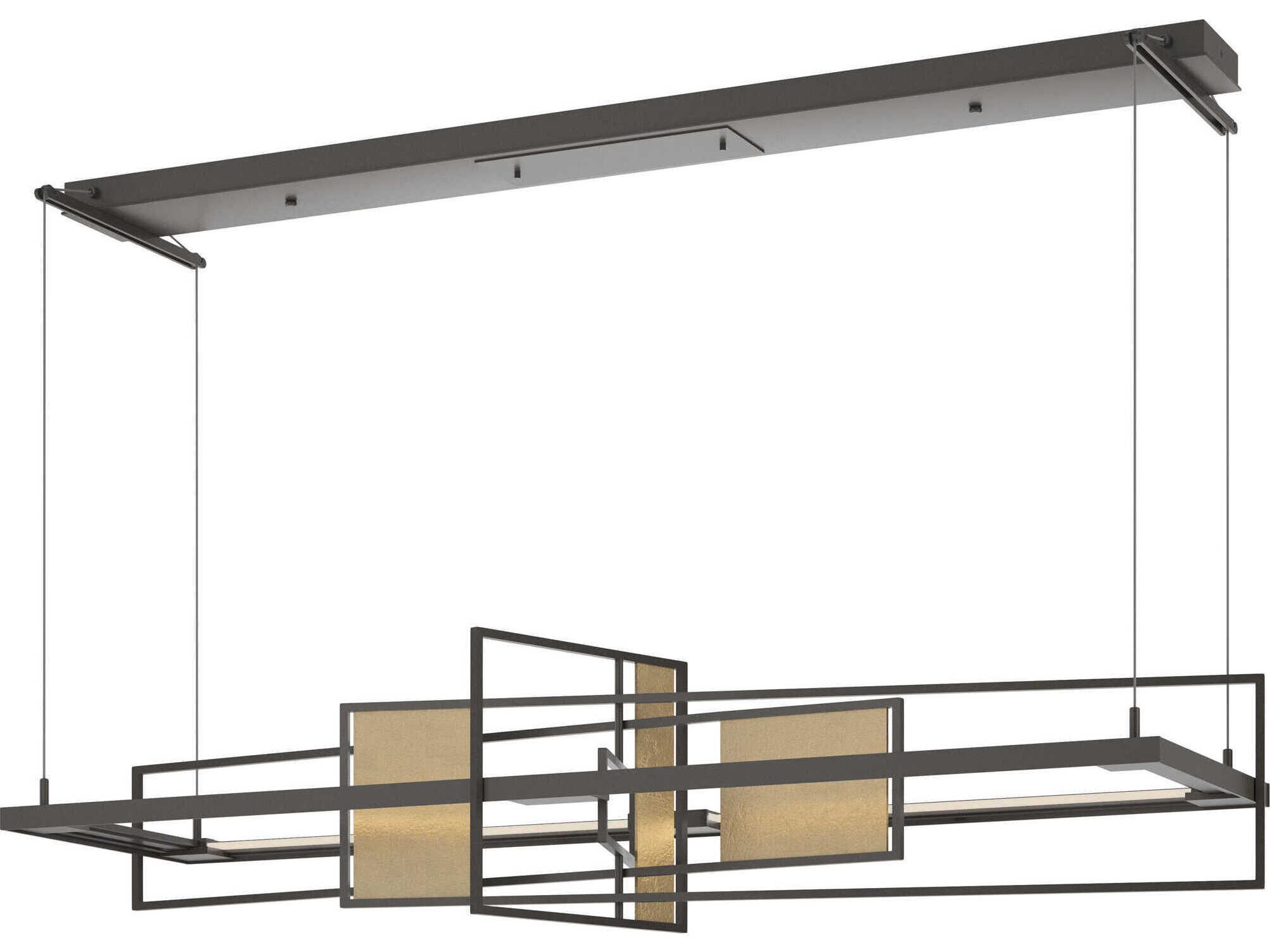 Hubbardton Forge Summer 1-Light Glass LED Geometric Linear Island Pendant