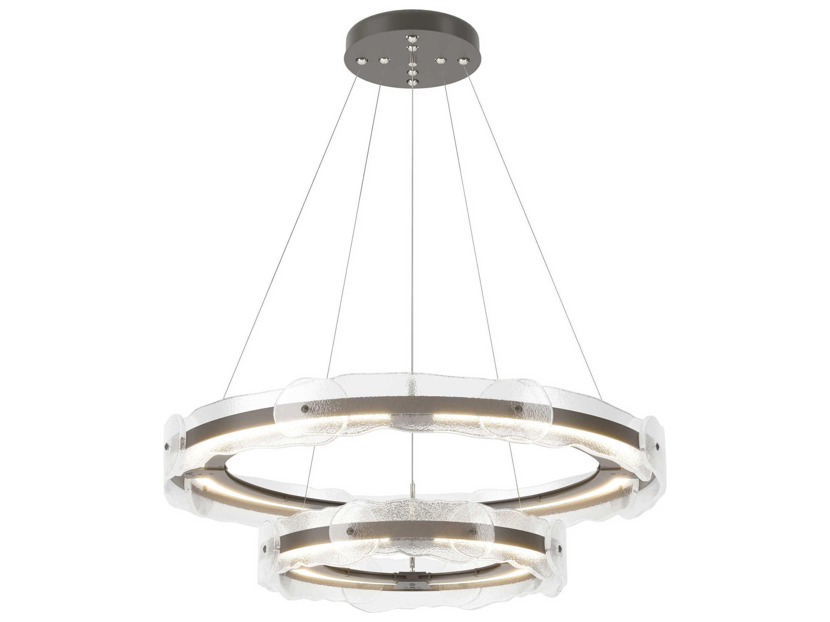 Hubbardton Forge Solstice 1-Light Glass LED Round Tiered Pendant
