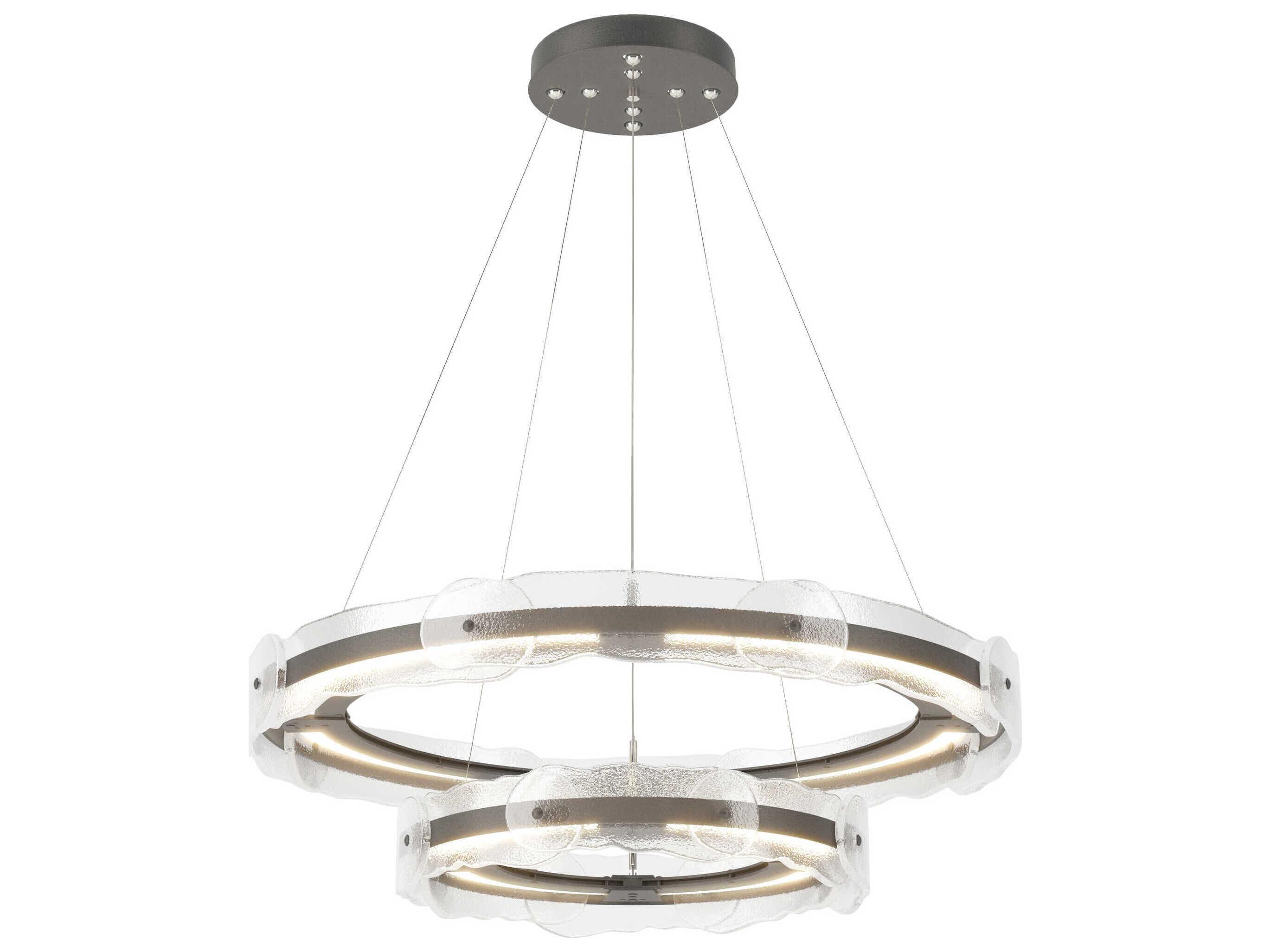 Hubbardton Forge Solstice 1-Light Glass LED Round Tiered Pendant