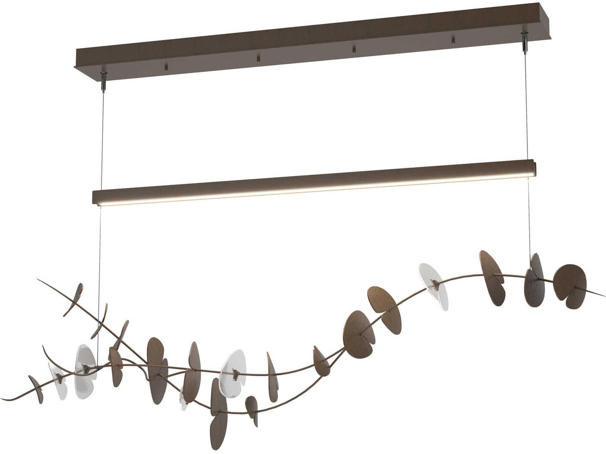 Hubbardton Forge Lily 1-Light Bronze LED Linear Island Pendant