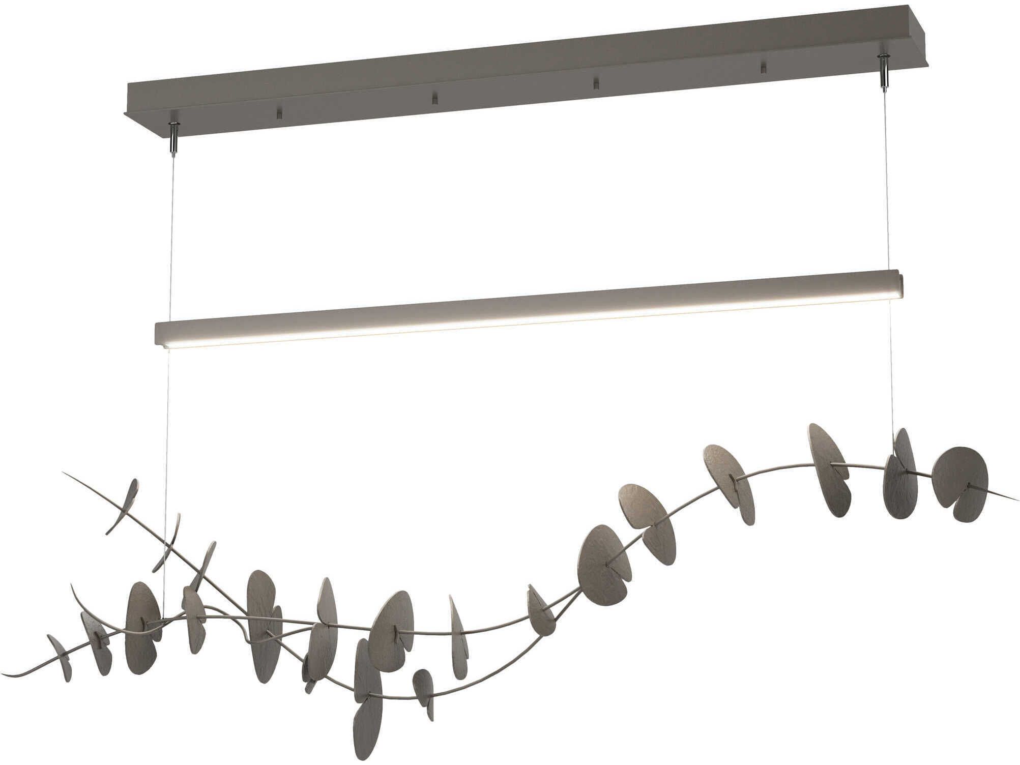 Hubbardton Forge Lily 1-Light Dark Smoke Gray LED Linear Island Pendant