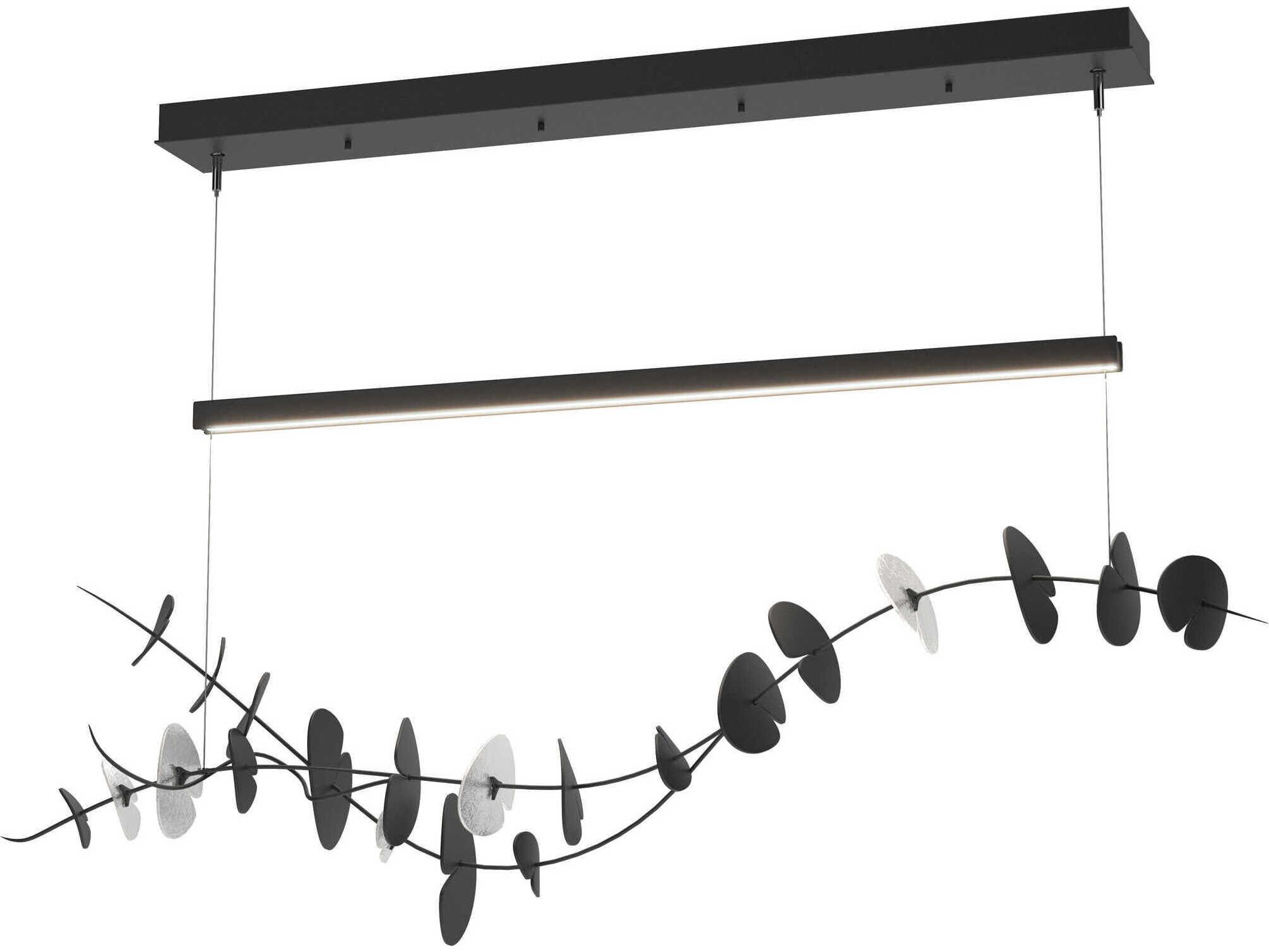 Hubbardton Forge Lily 1-Light Black LED Linear Island Pendant