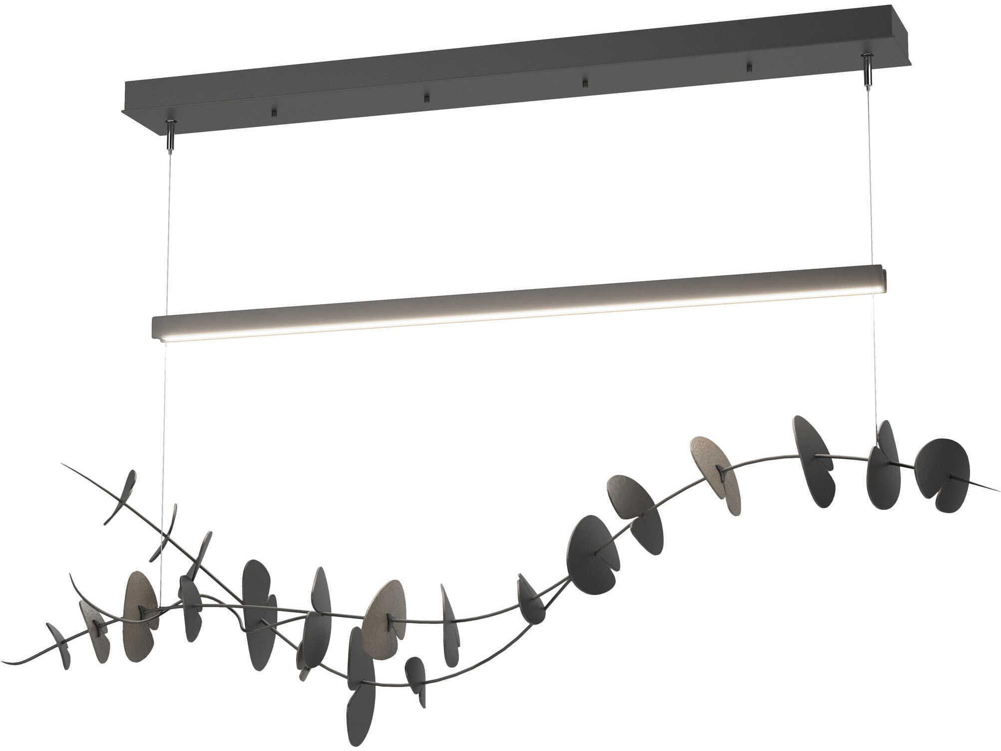 Hubbardton Forge Lily 1-Light Black LED Linear Island Pendant