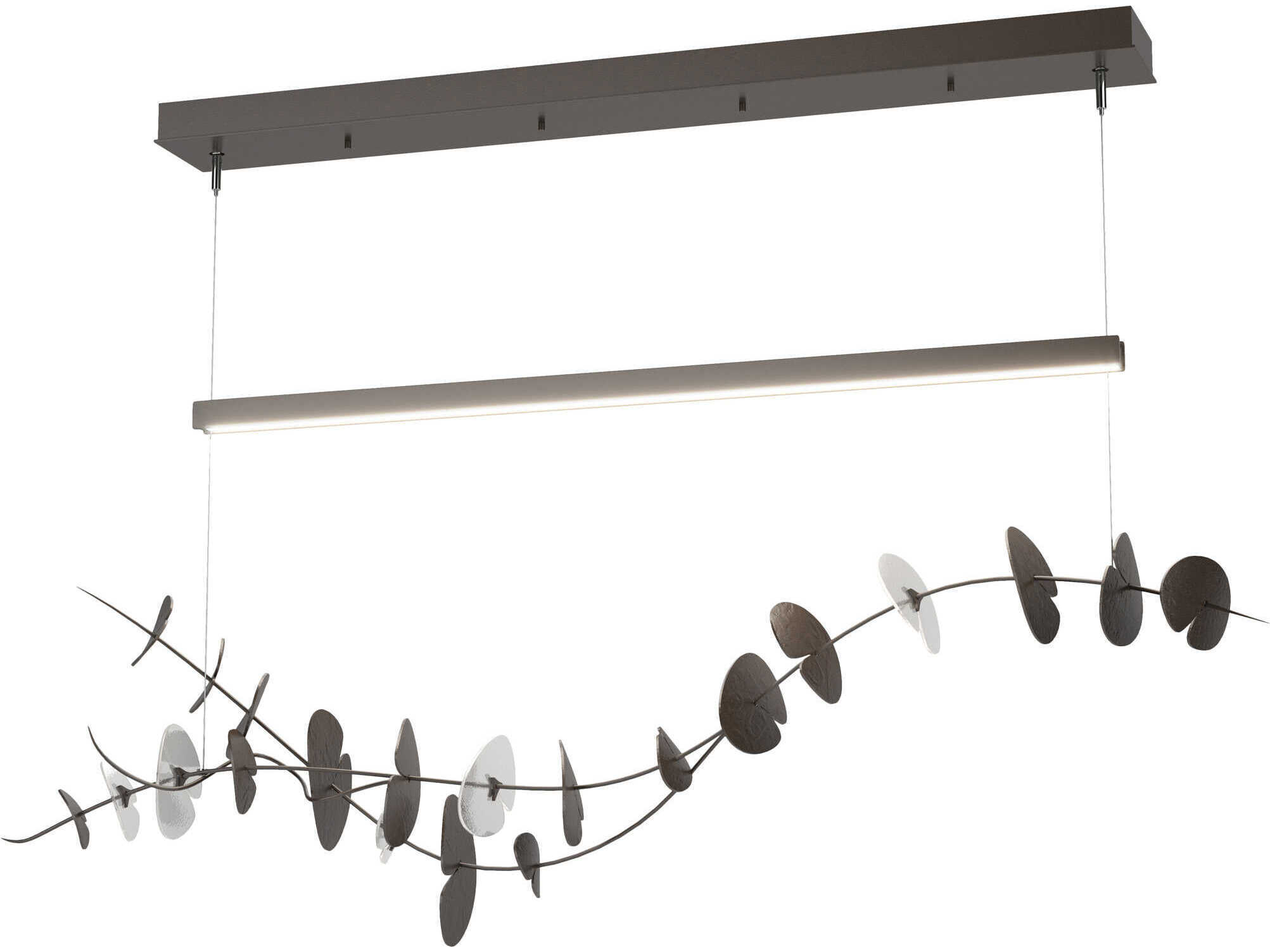 Hubbardton Forge Lily 1-Light Oil Rubbed Bronze LED Linear Island Pendant