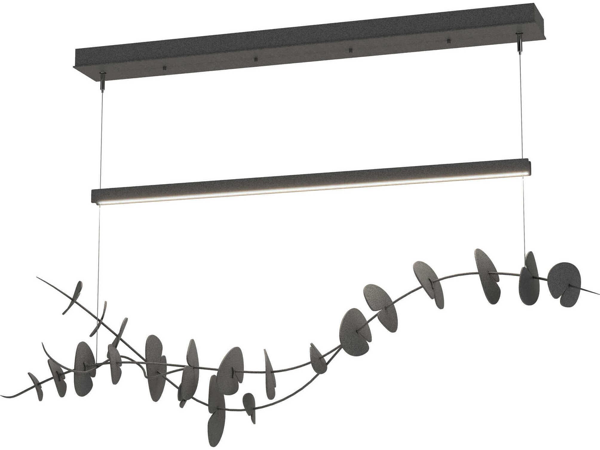 Hubbardton Forge Lily 1-Light Natural Iron Gray LED Linear Island Pendant