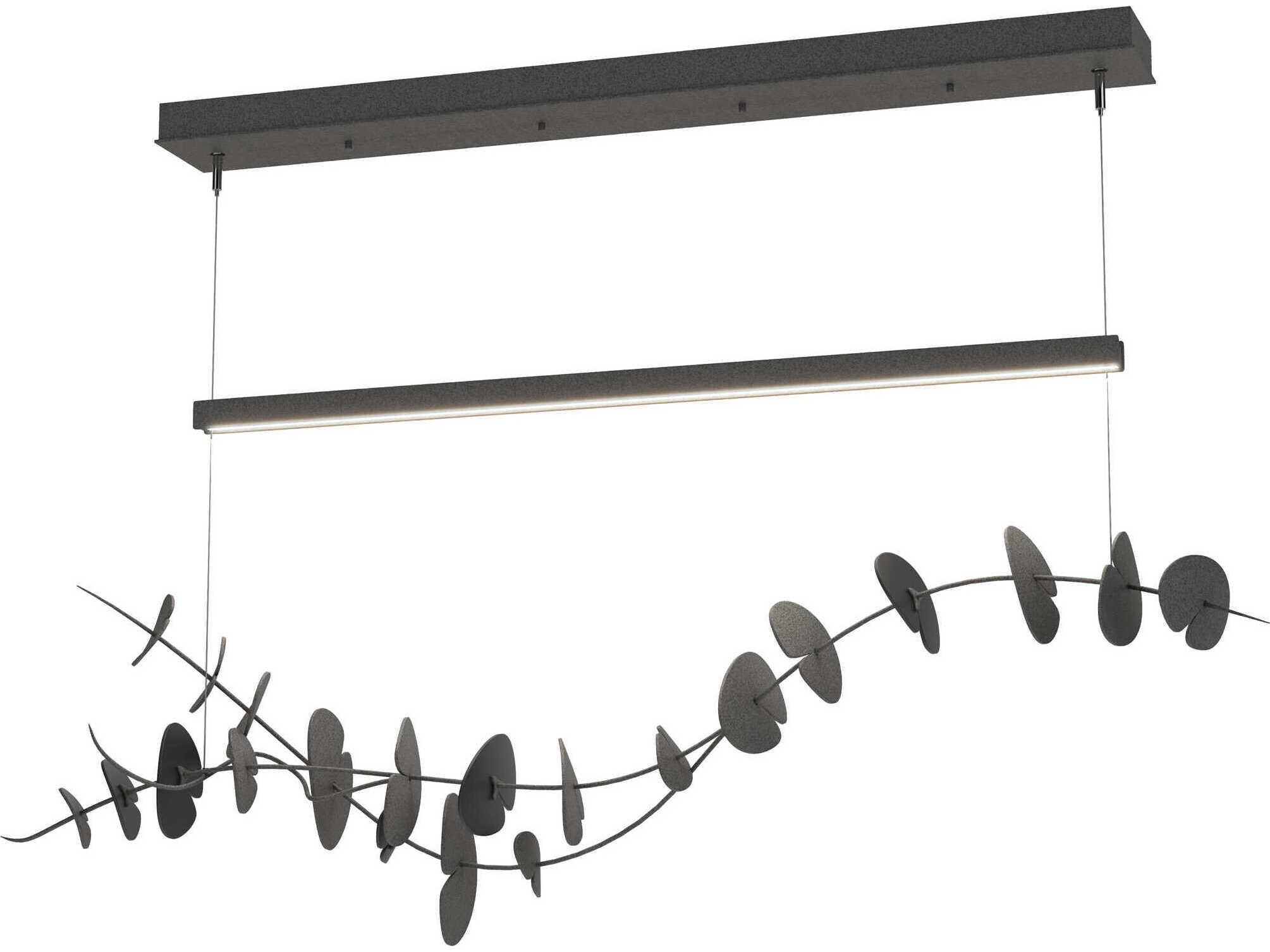 Hubbardton Forge Lily 1-Light Natural Iron Gray LED Linear Island Pendant