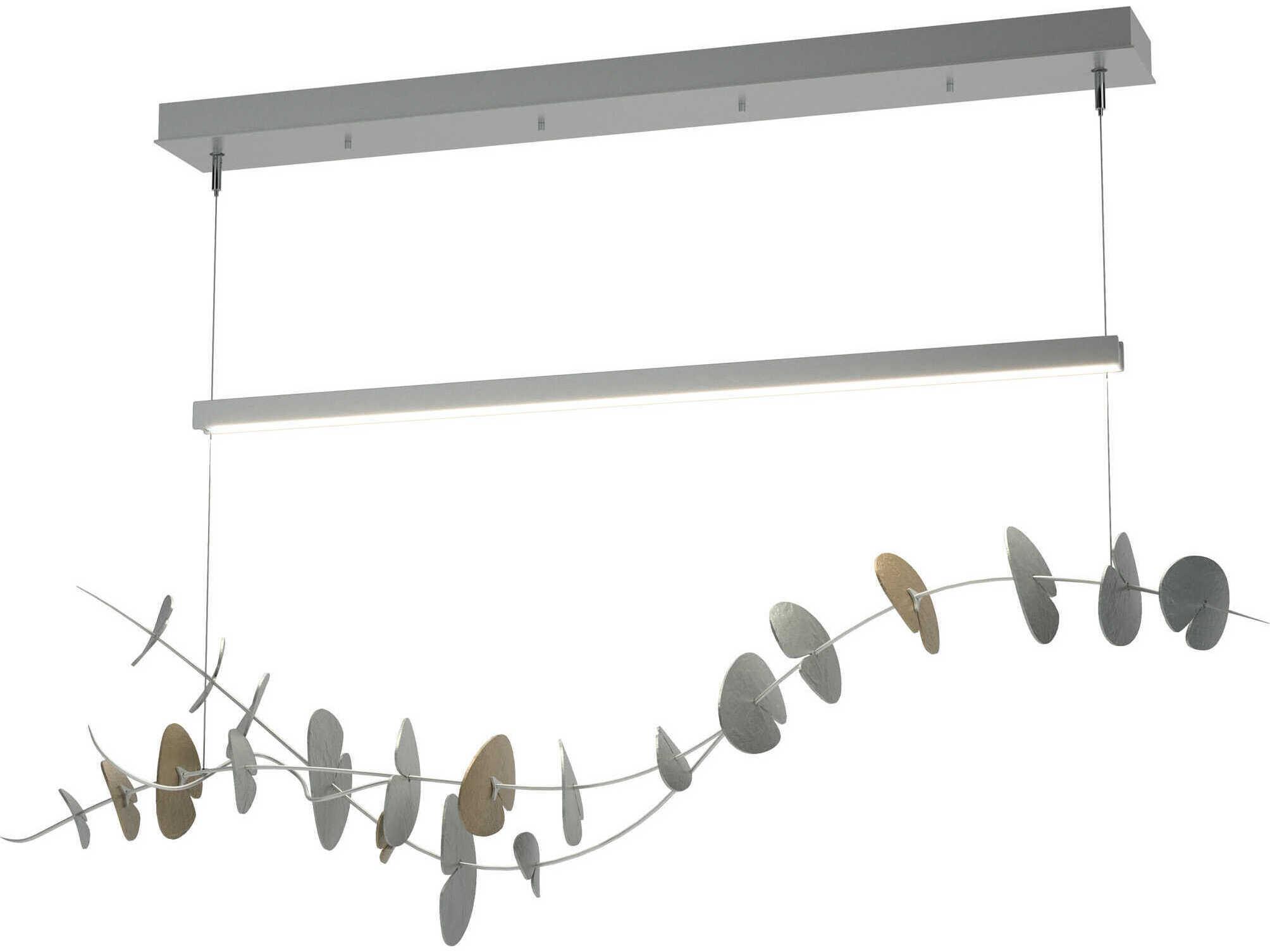 Hubbardton Forge Lily 1-Light Vintage Platinum Silver LED Linear Island Pendant