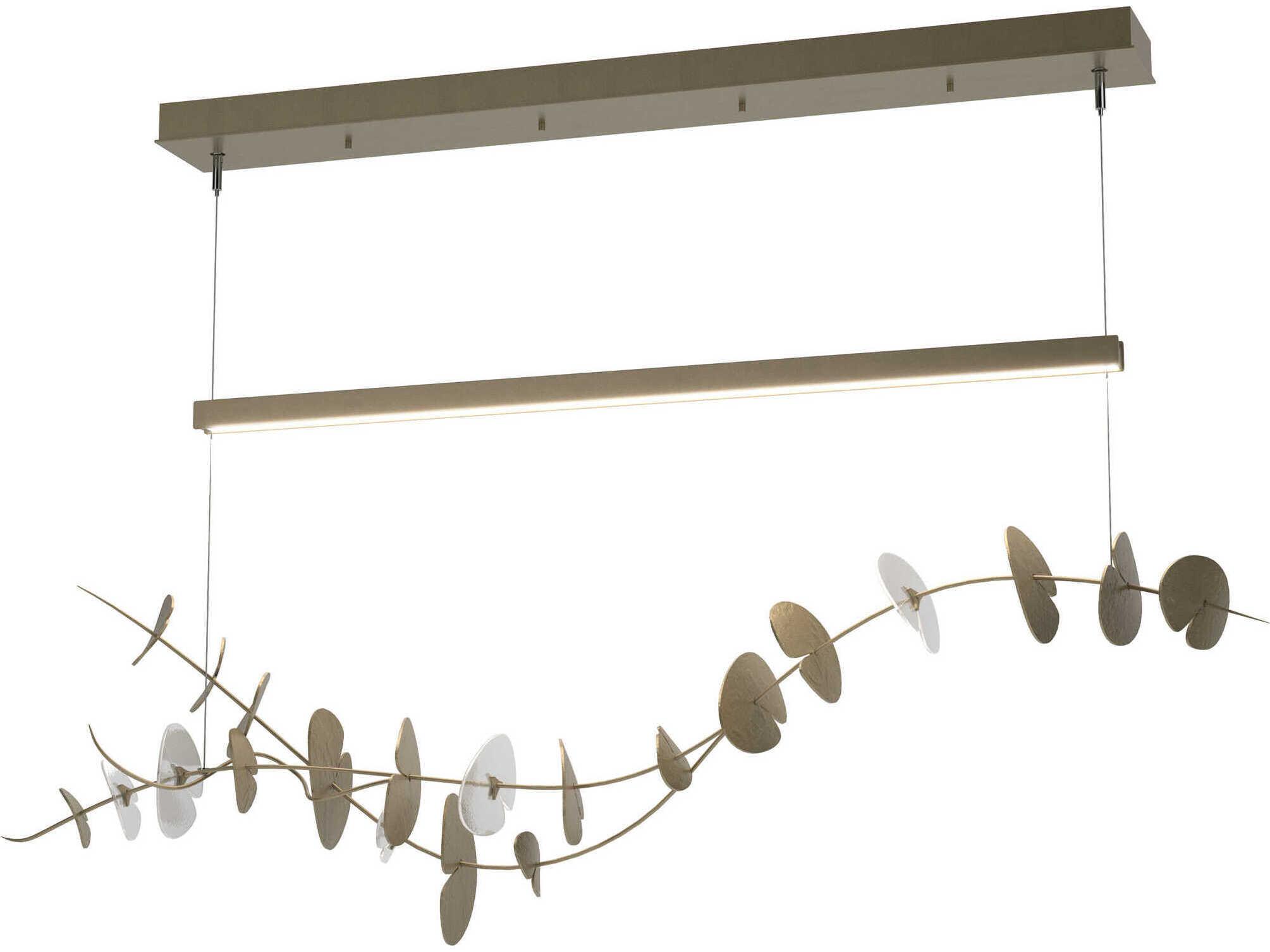 Hubbardton Forge Lily 1-Light Soft Gold LED Linear Island Pendant