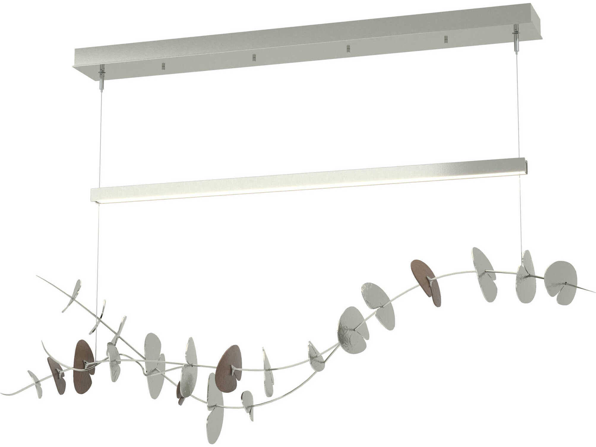 Hubbardton Forge Lily 1-Light Sterling Silver LED Linear Island Pendant